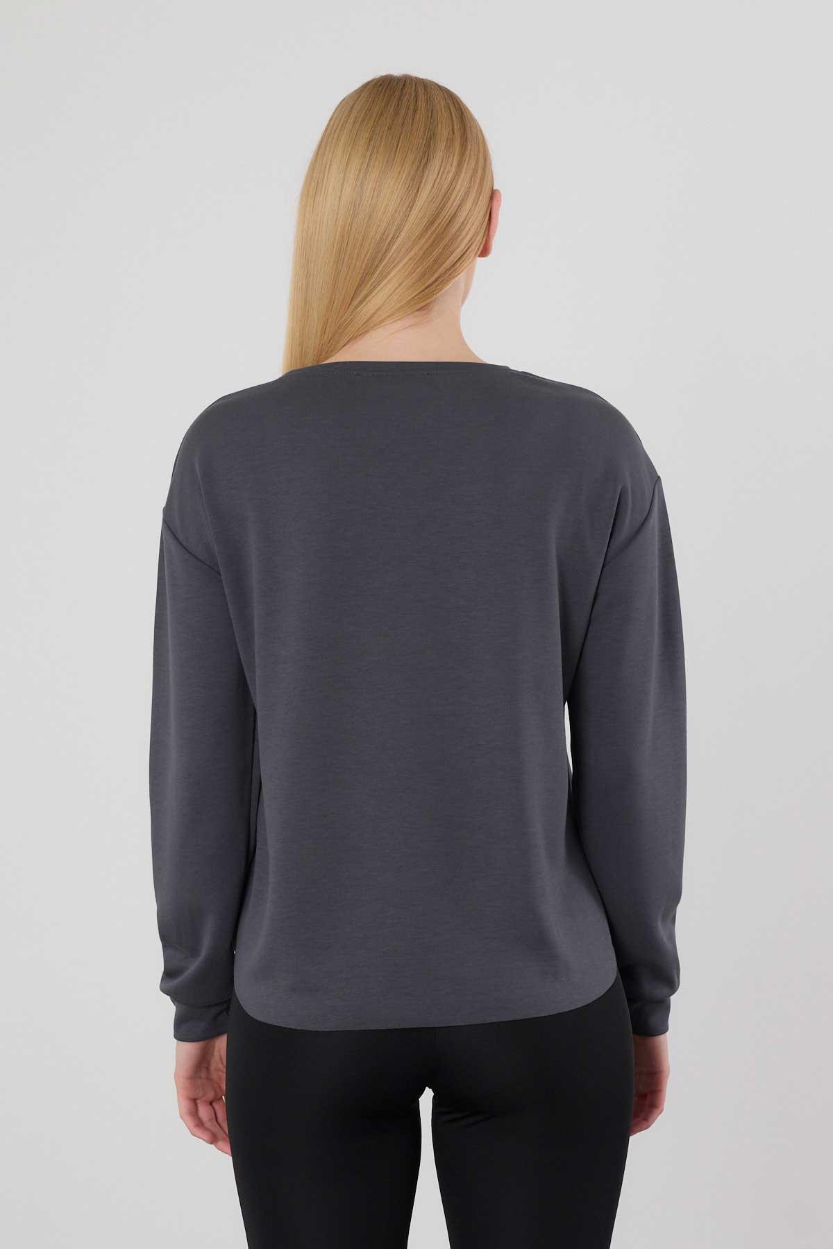 Antrasit Oval Kesim Oysho Sweat 3007 - 5
