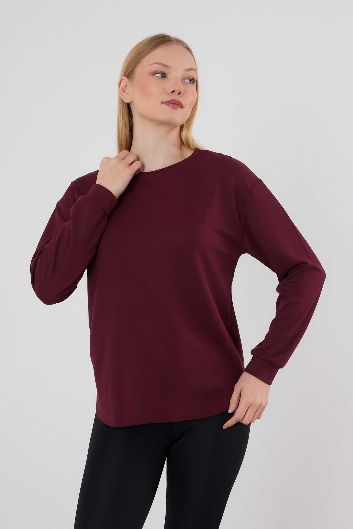 Bordo Oval Kesim Oysho Sweat 3007 - 3