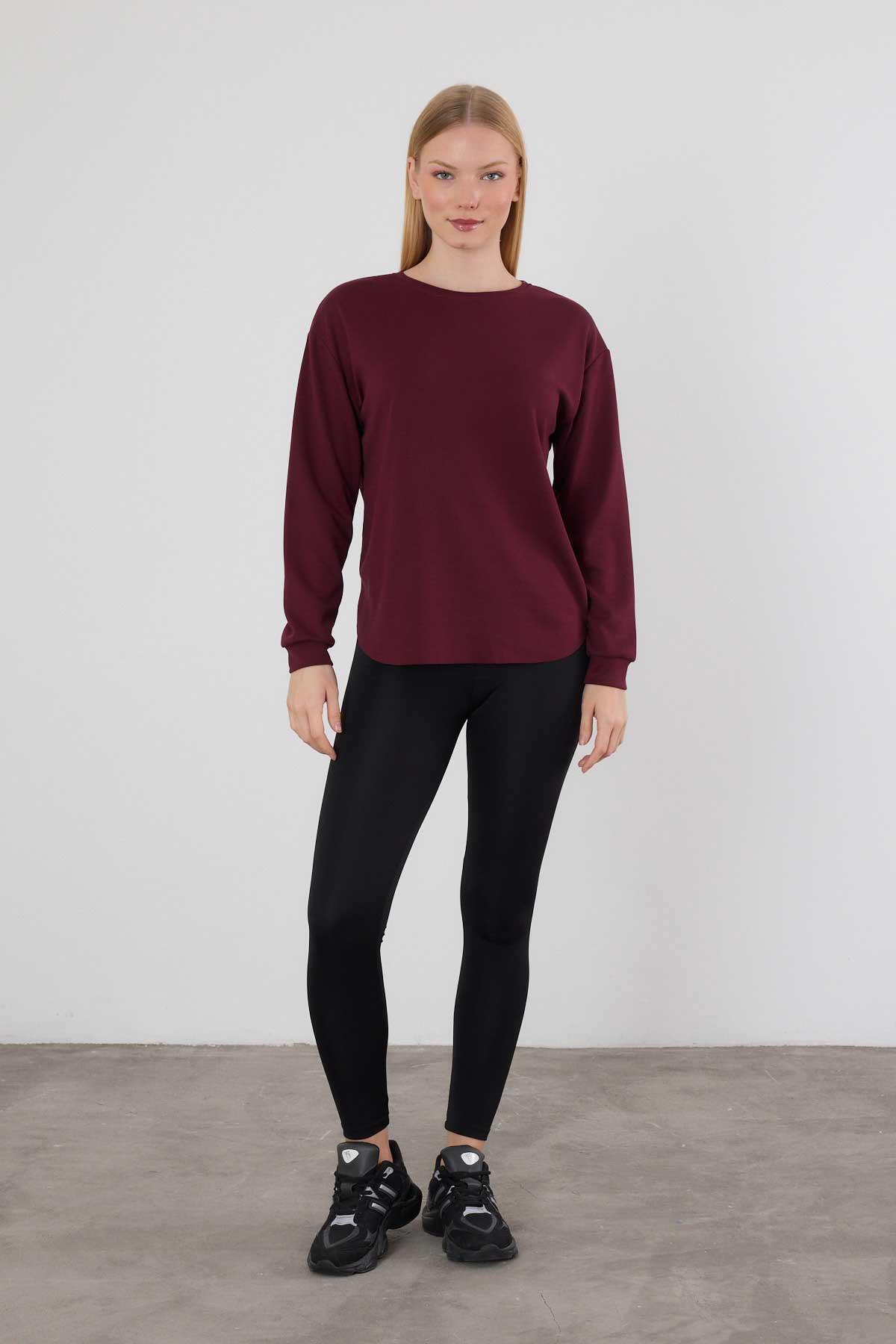 3007 Oval Kesim Sweat Bordo - 2