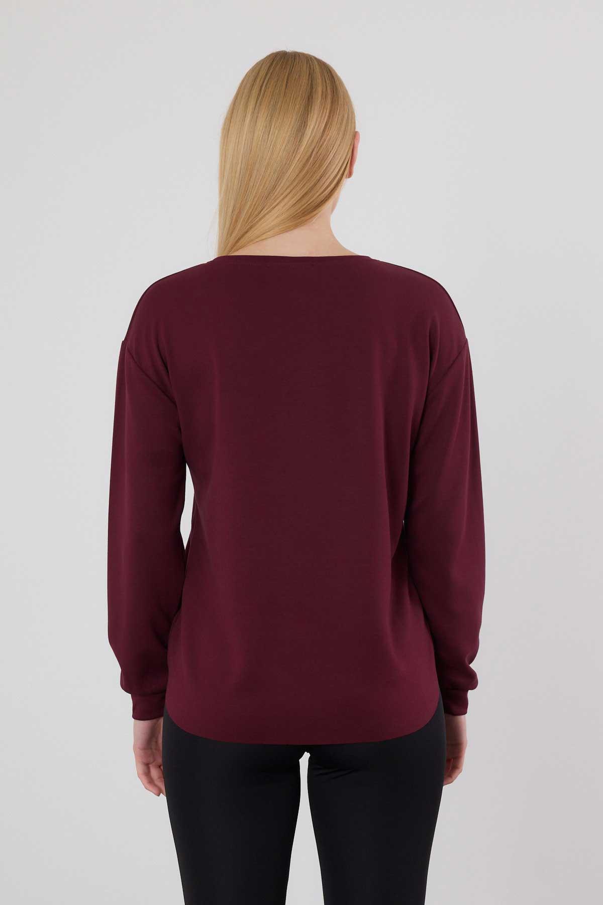 3007 Oval Kesim Sweat Bordo - 5