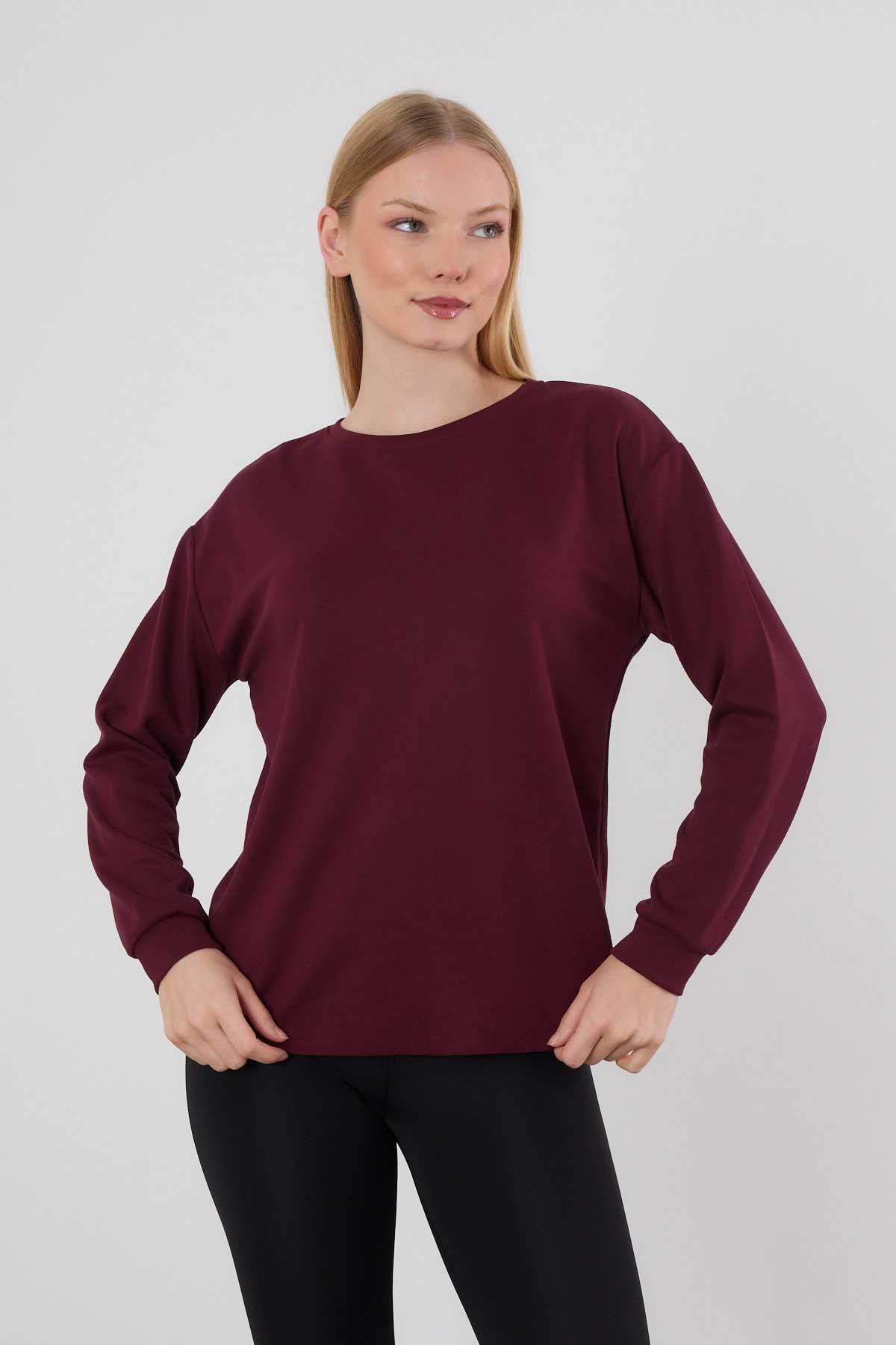 Bordo Oval Kesim Sweat 3007 - 6