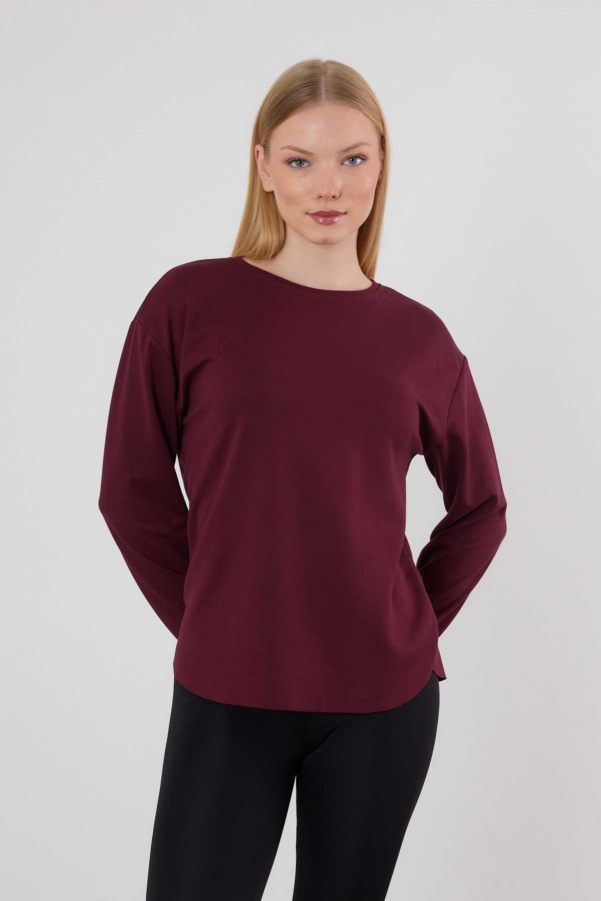 Bordo Oval Kesim Sweat 3007 - 8