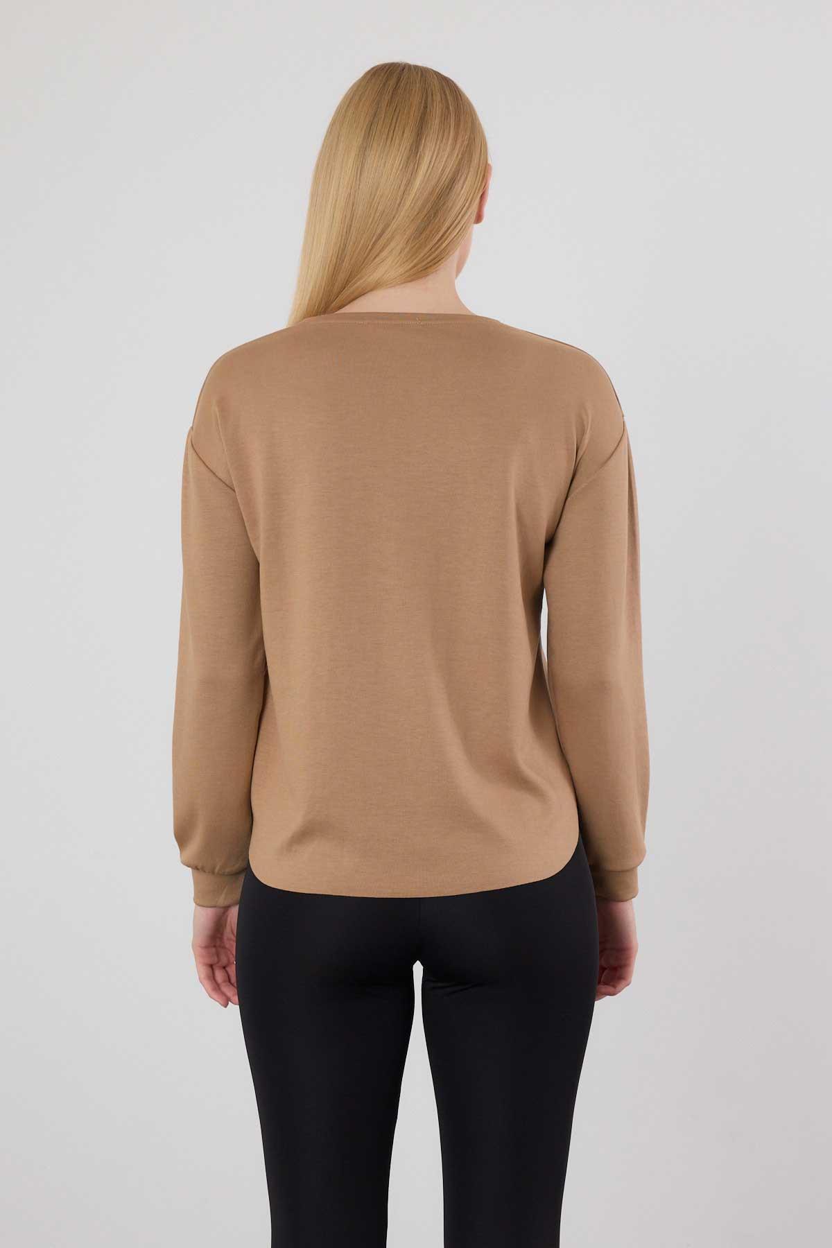 Oval Kesim Oysho Sweat 3007 Camel - 5