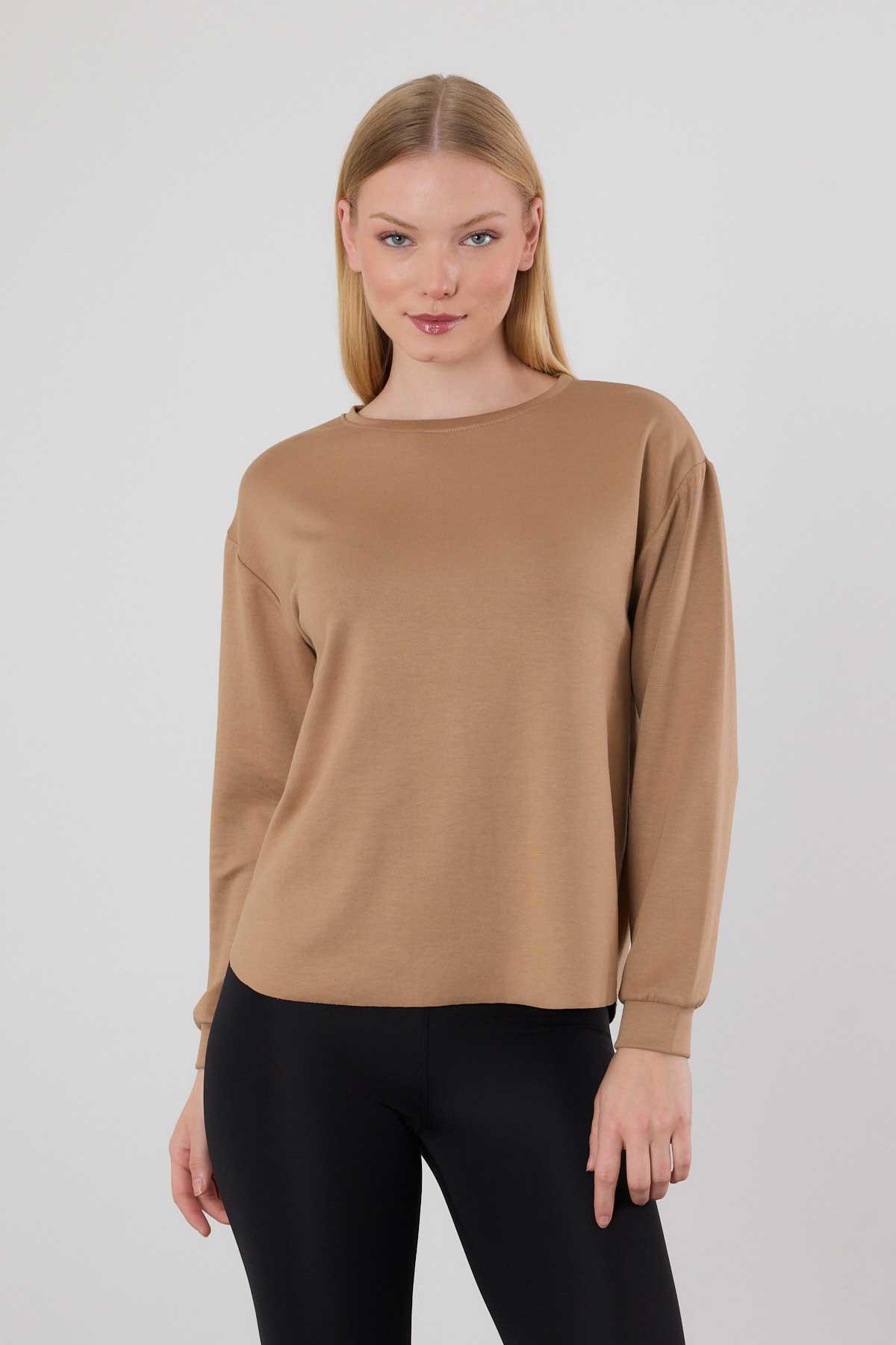 3007 Oval Kesim Sweat Camel 