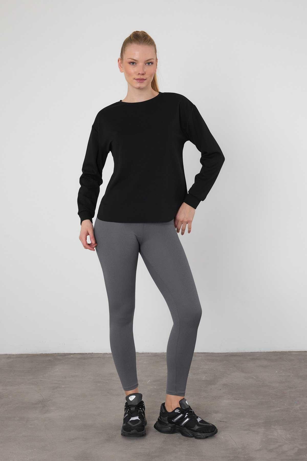 Siyah Oval Kesim Oysho Sweat 3007 - 2