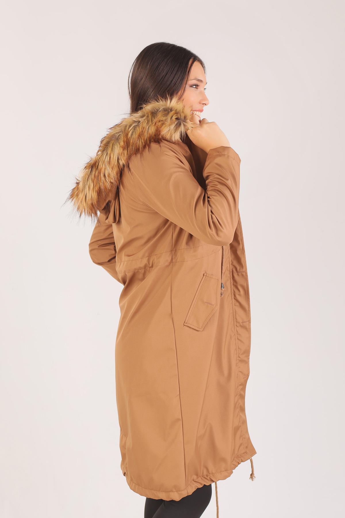 Taba İçi Kürklü Mont 30075 - 1