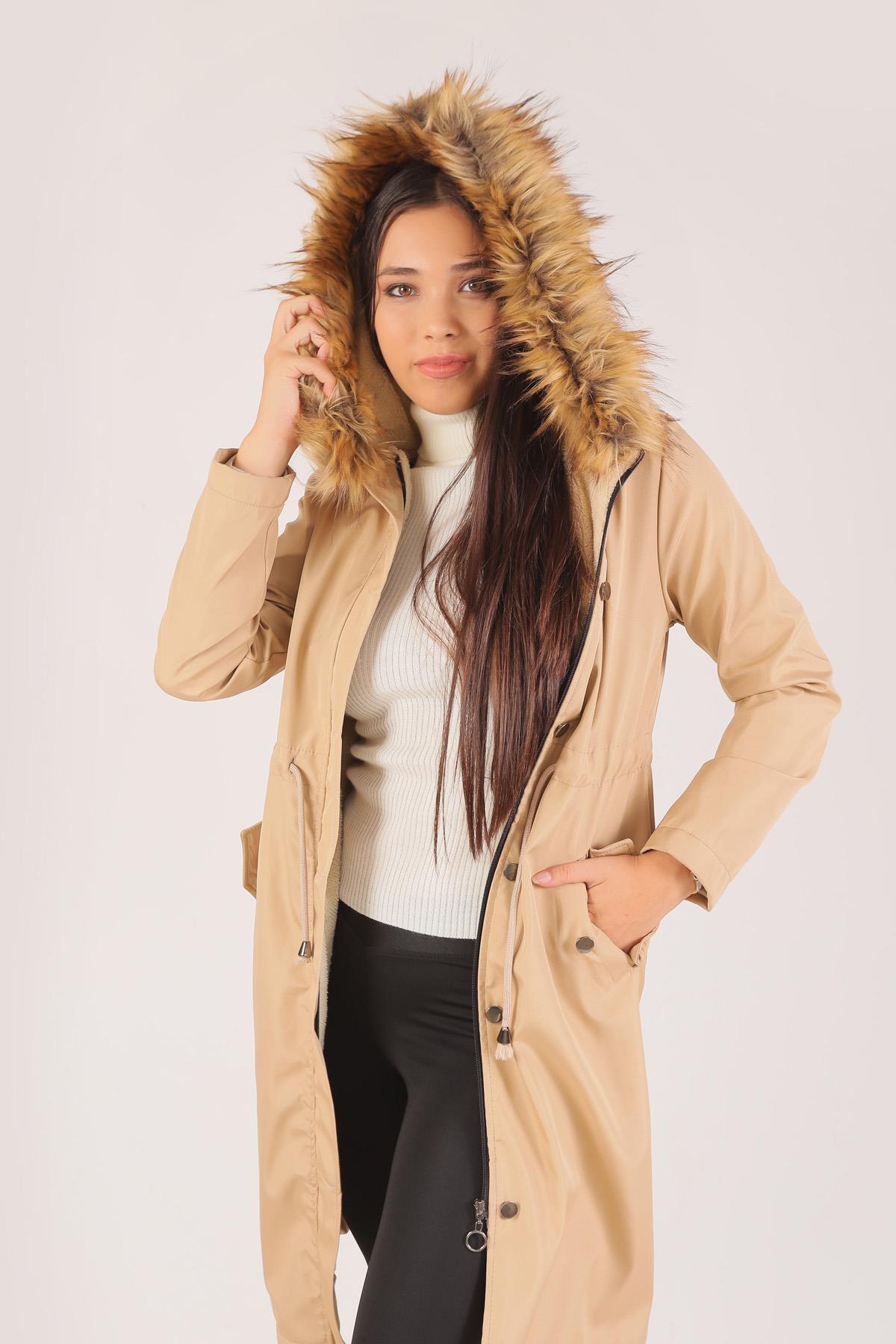 Taş İçi Kürklü Mont 30075 