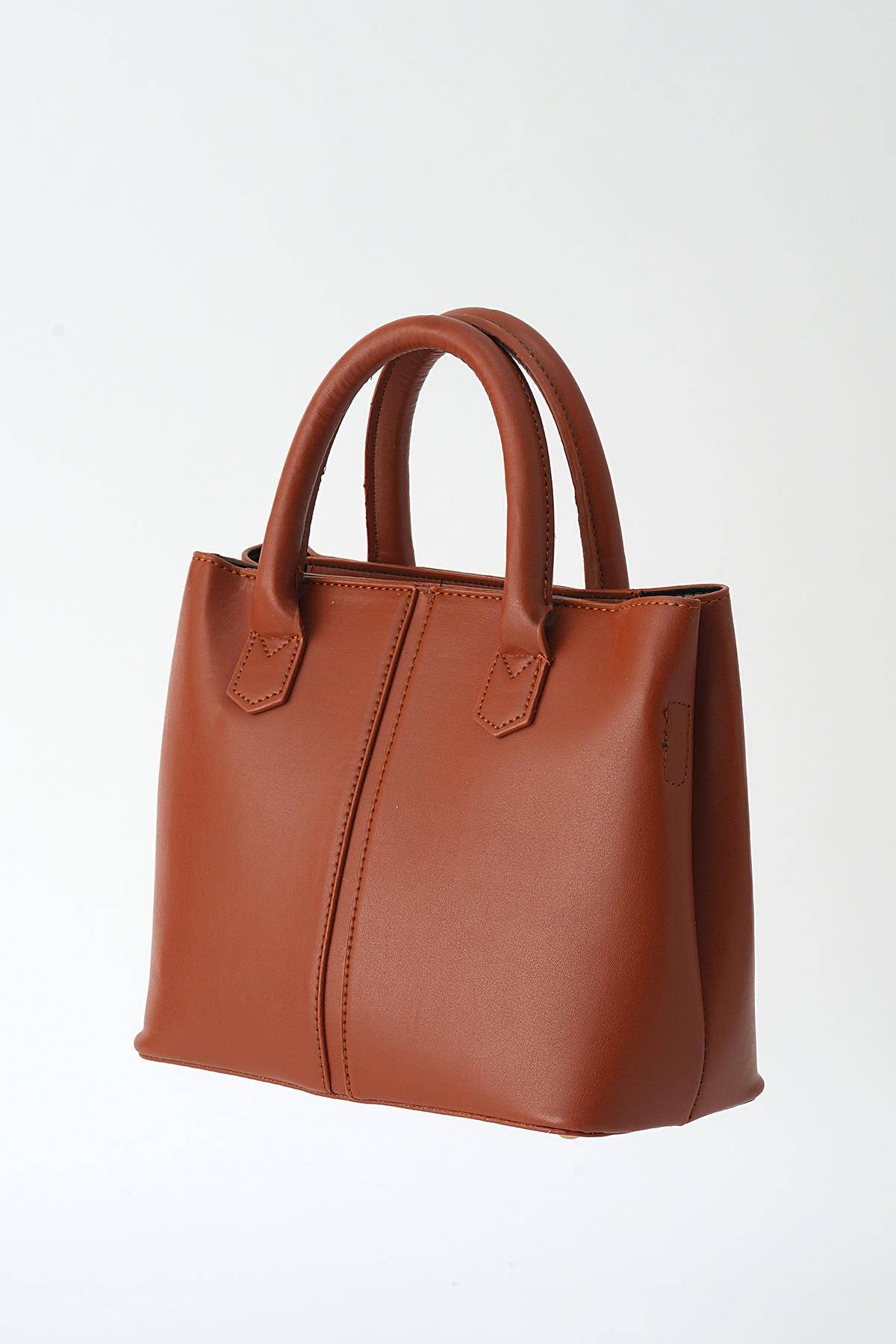 3009 Dikiş Detay El Çantası Taba 