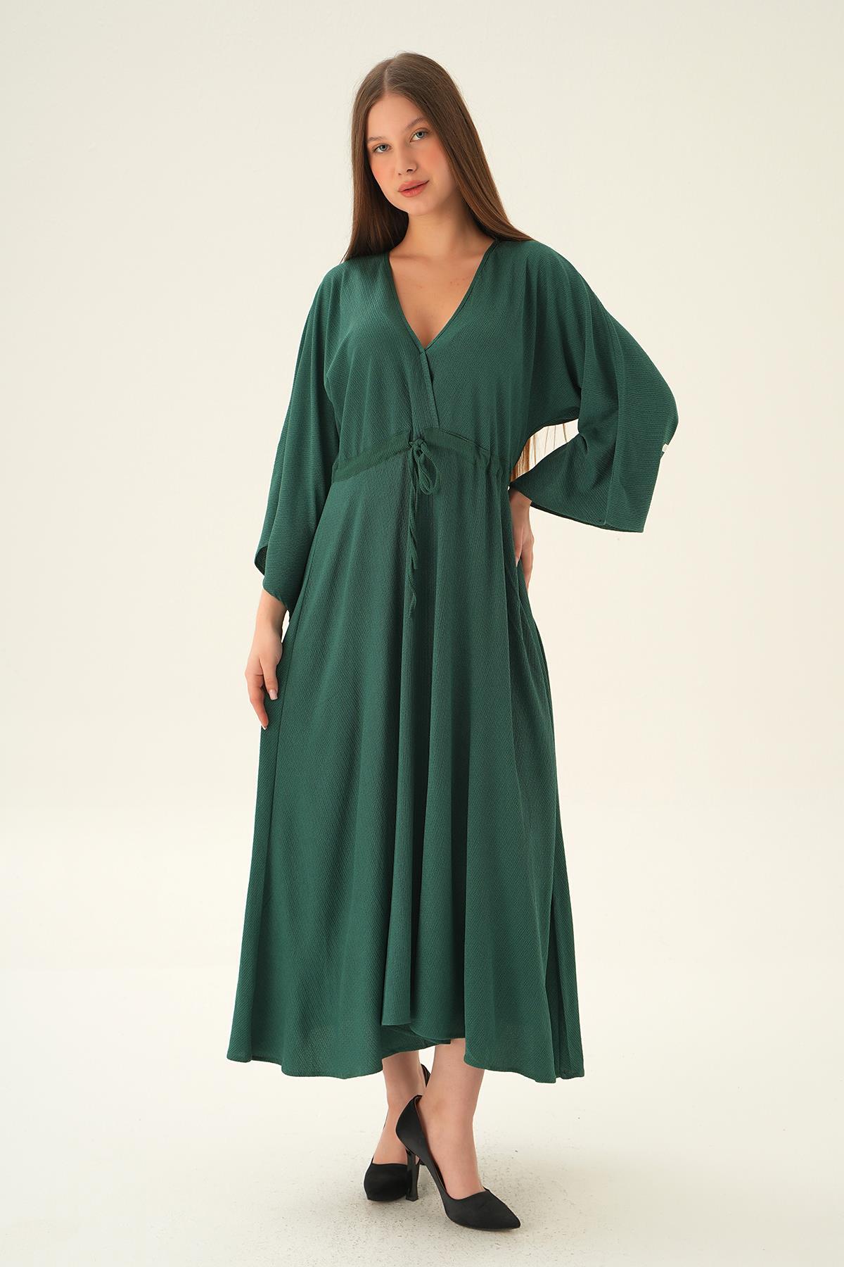 Zümrüt Yarasa Kol Elbise 3009 - 1