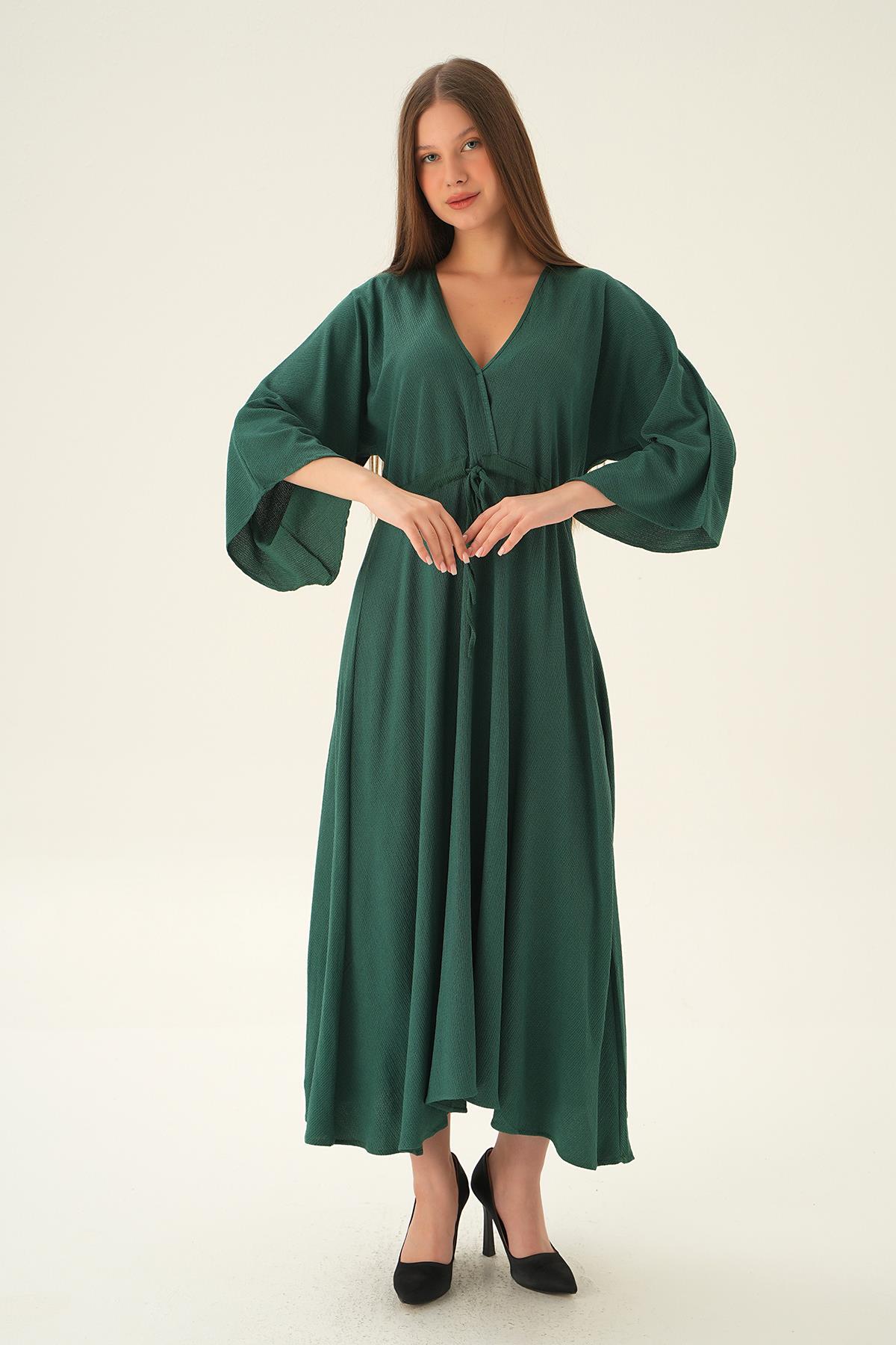 Zümrüt Yarasa Kol Elbise 3009 - 3