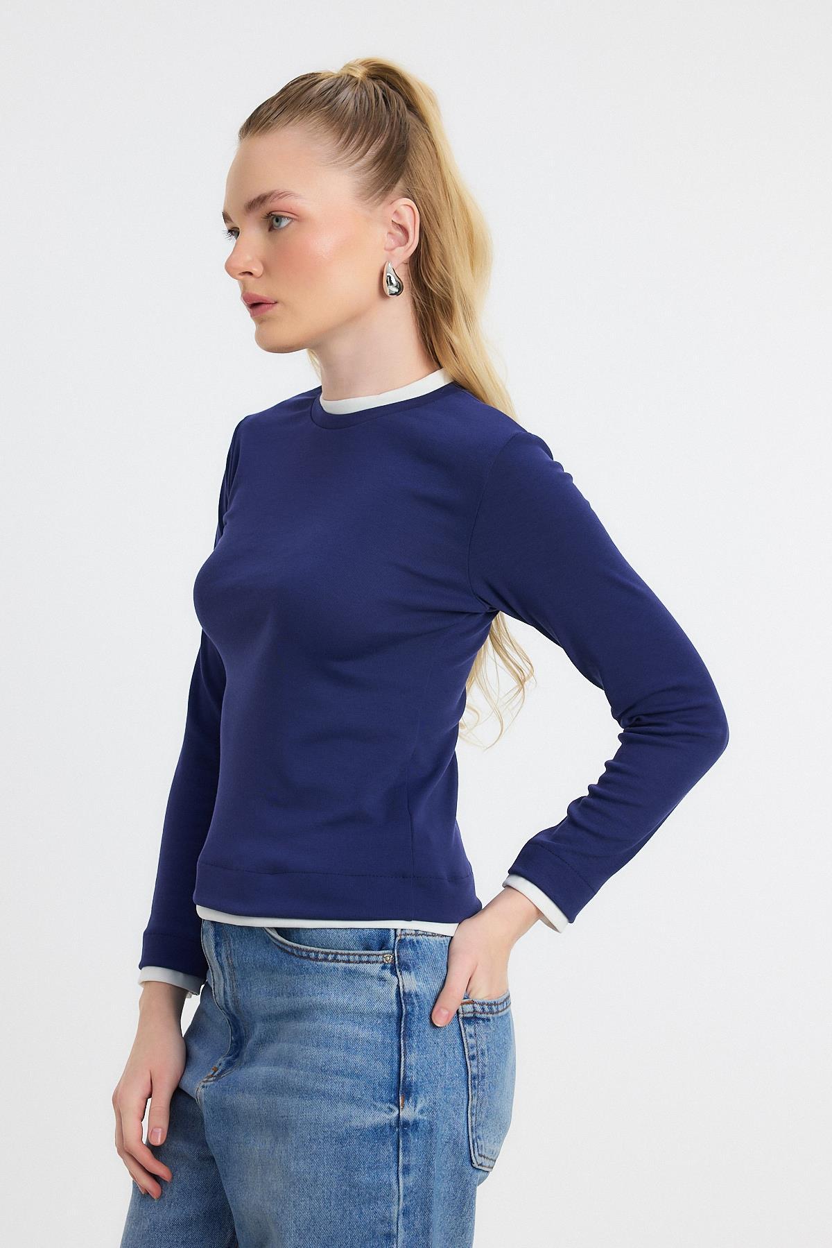 Ribana Detay Uzun Kollu Bluz 3011 Laci - 3