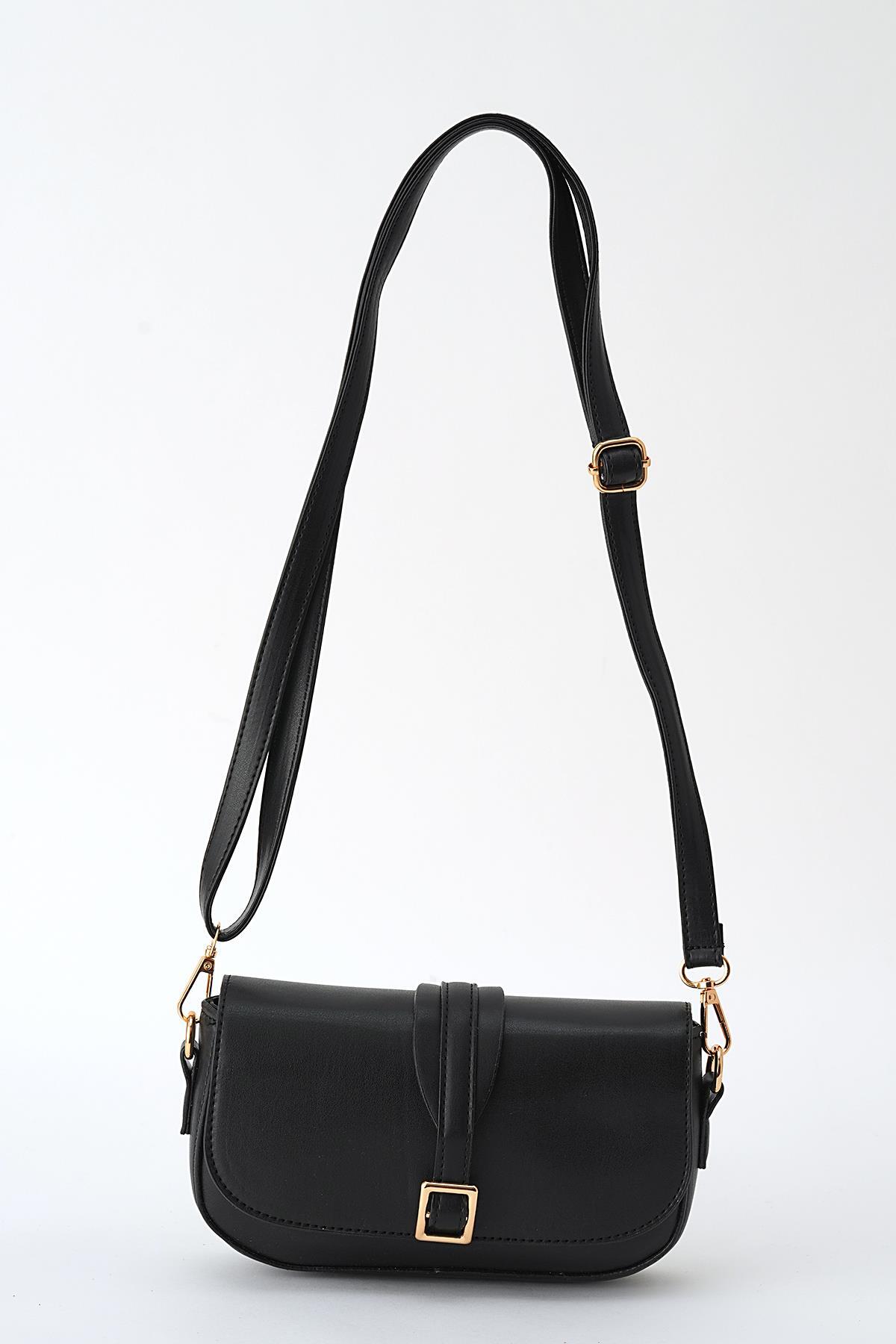 Siyah Toka Detay Omuz Çantası 3012 