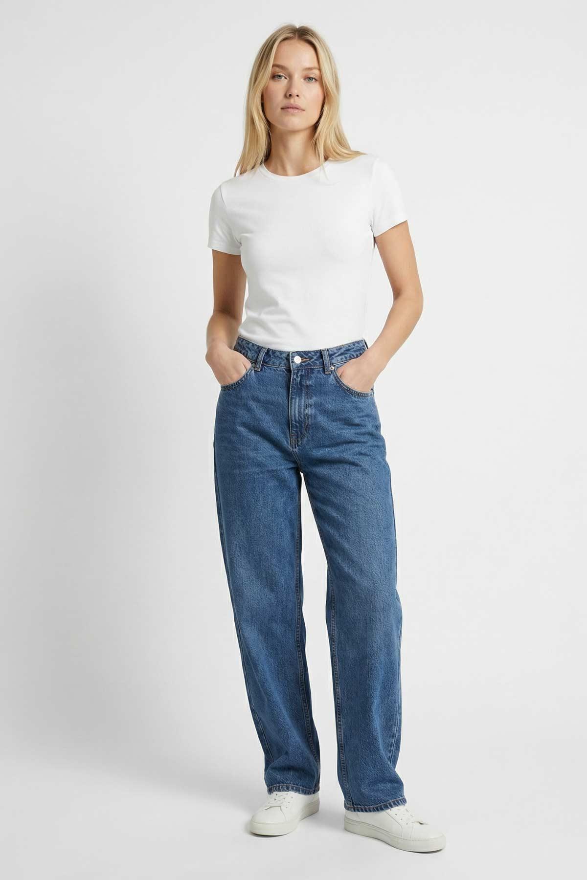 Açık Mavi Baggy Yan Cep Pantolon 3013 - 1