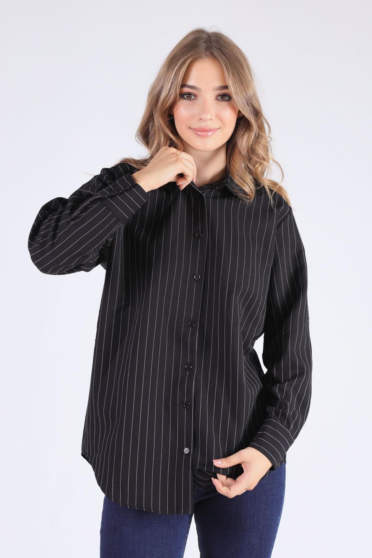 3013 Çizgili Salaş Gömlek Laci - 2