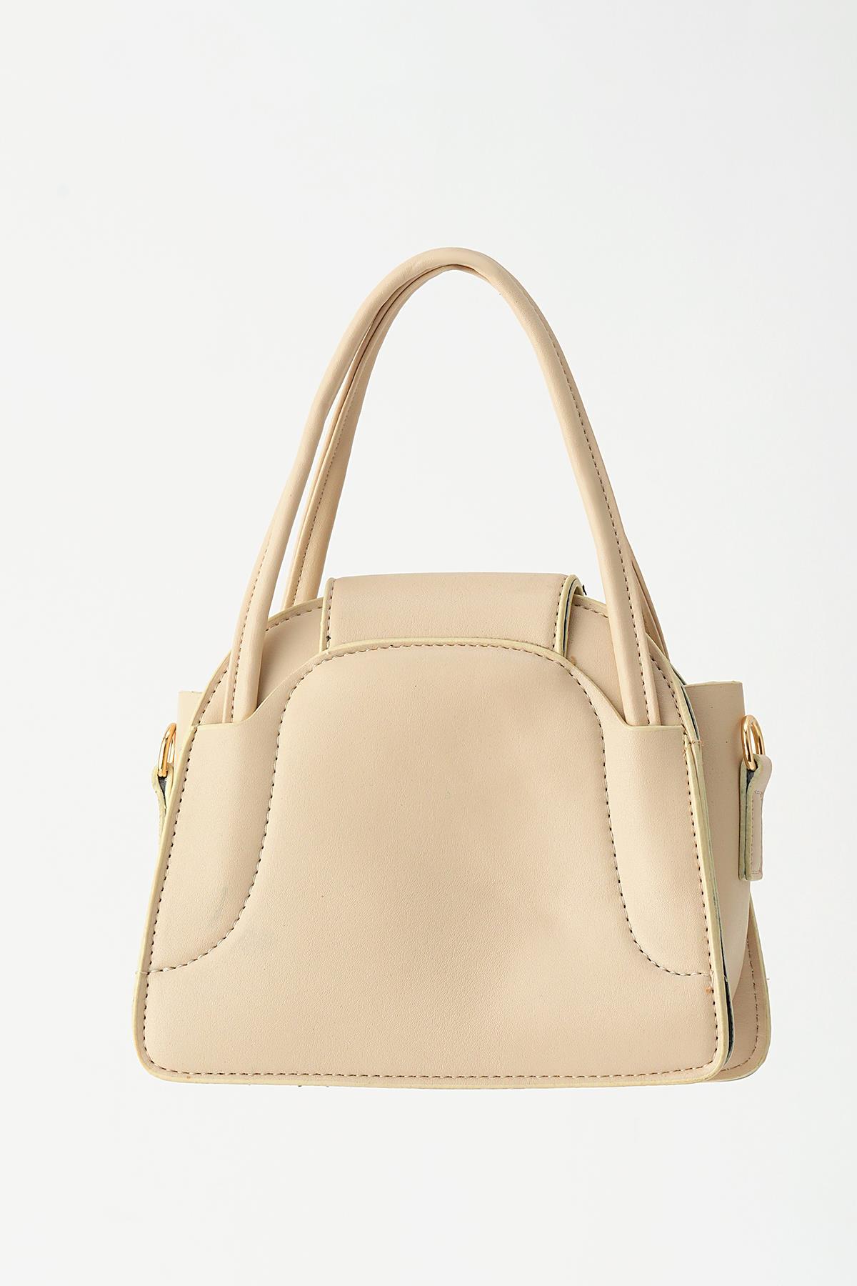 Krem Mini Kapak Detay El Çantası 3014 - 3