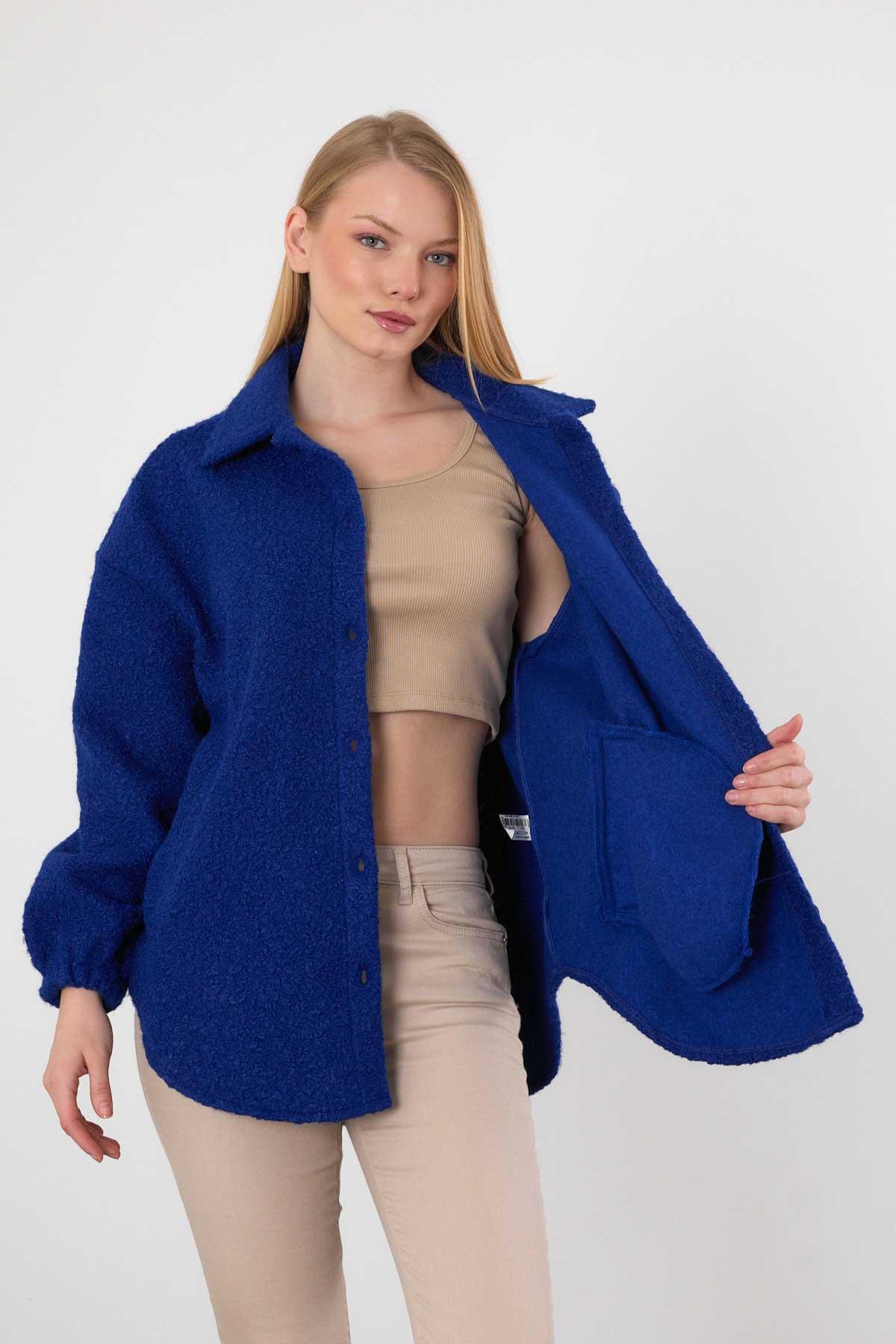 Saks Gömlek Yaka Düğmeli Ceket 3014A - 3