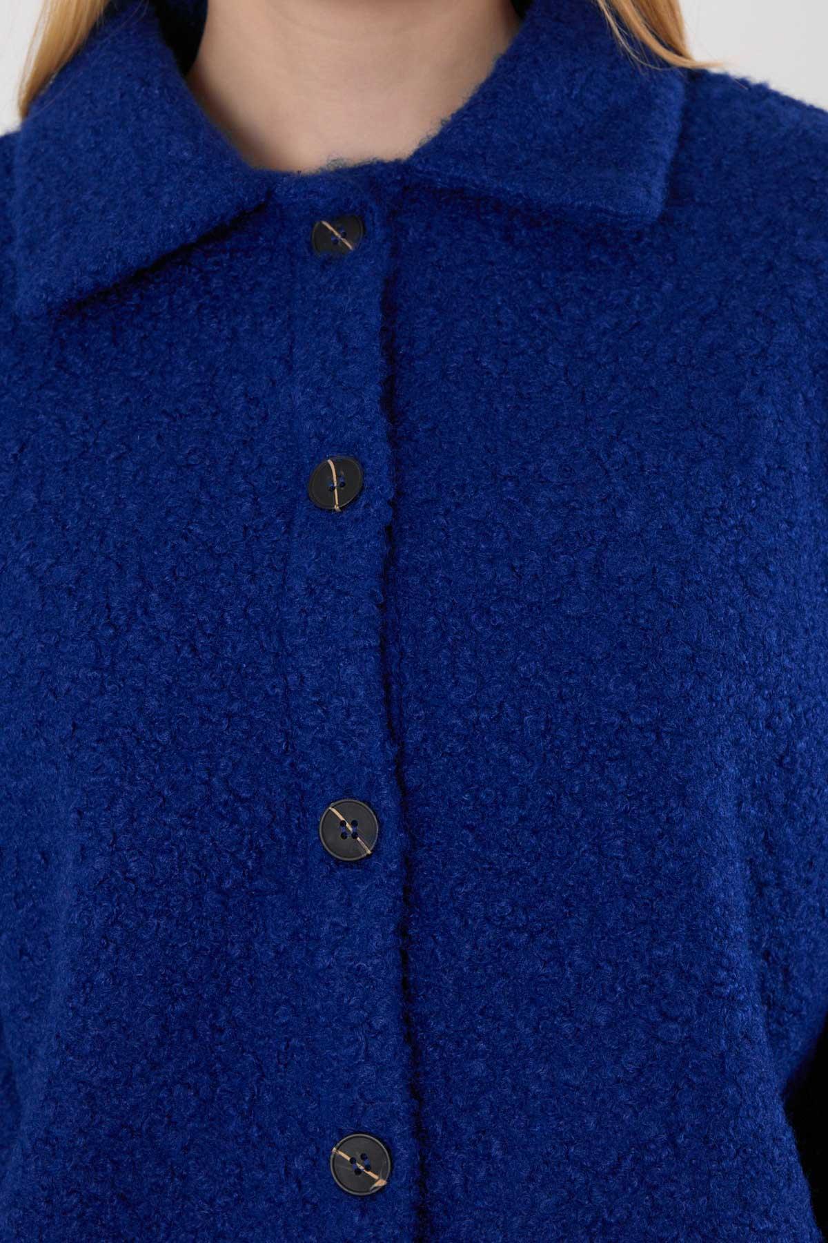 Saks Gömlek Yaka Düğmeli Ceket 3014A - 5