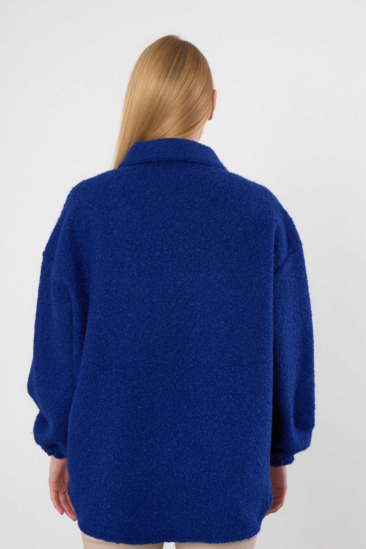 Saks Gömlek Yaka Düğmeli Ceket 3014A - 6