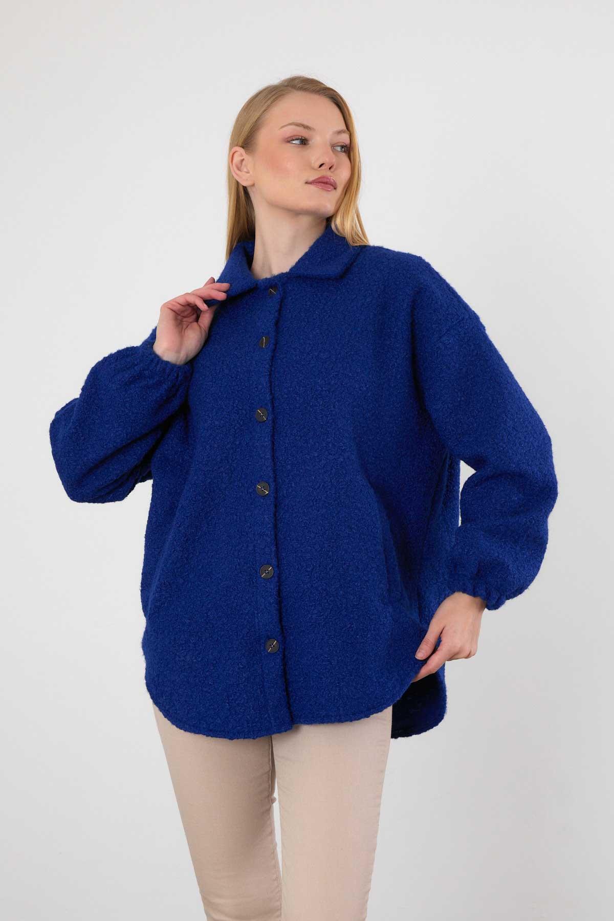 Saks Gömlek Yaka Düğmeli Ceket 3014A - 8