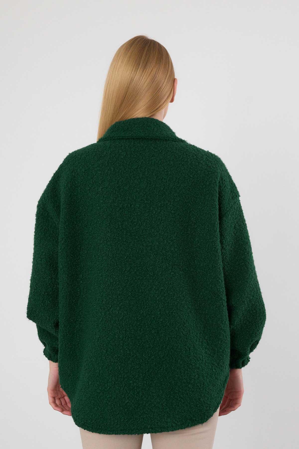 Zümrüt Gömlek Yaka Düğmeli Ceket 3014A - 5