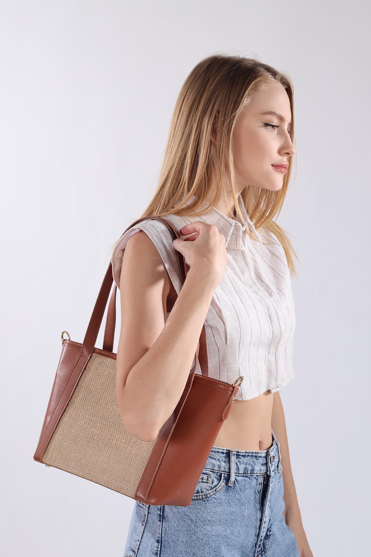 Taba Gövde Hasır Çanta 3017 