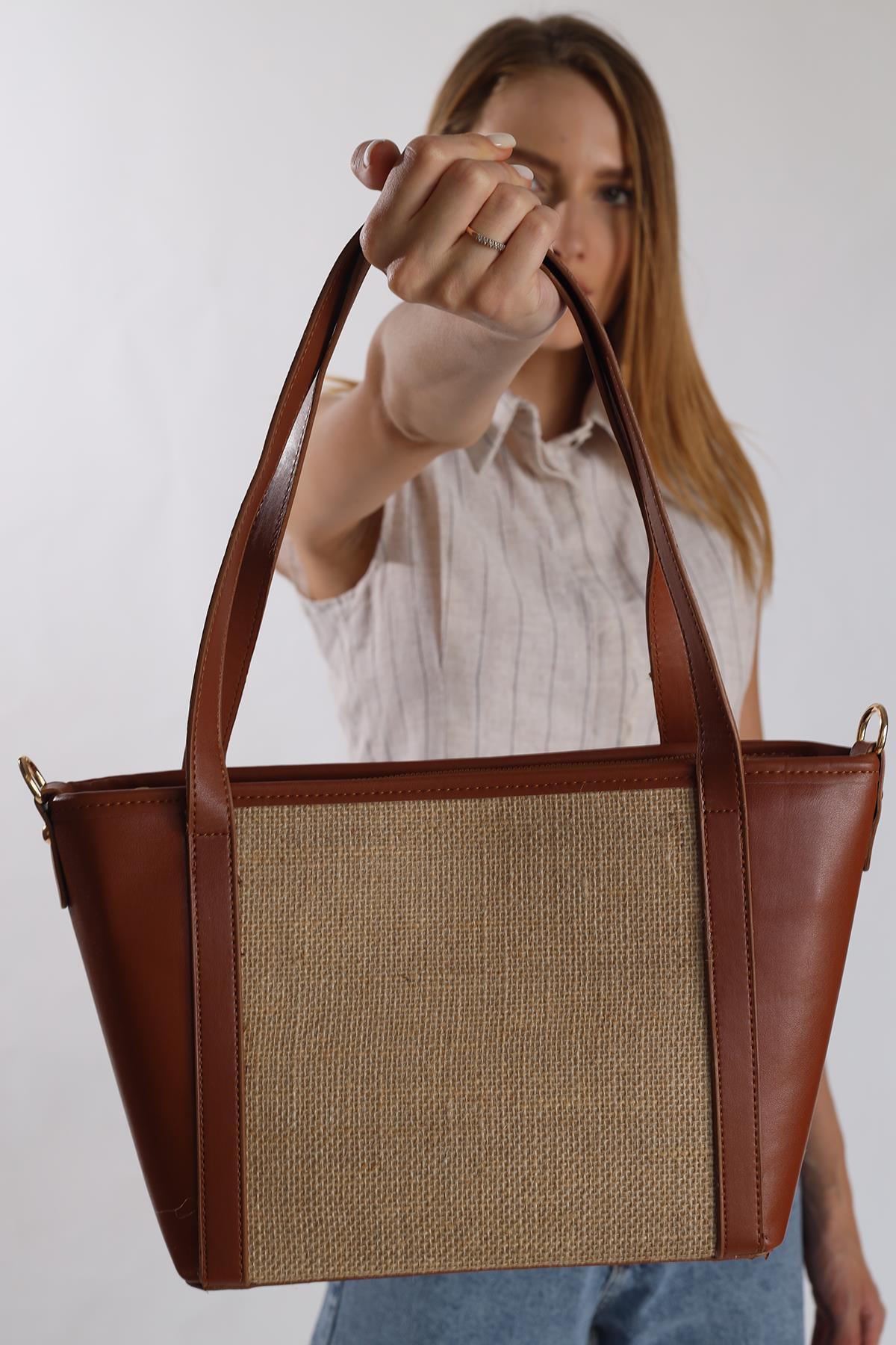 Taba Gövde Hasır Çanta 3017 - 4