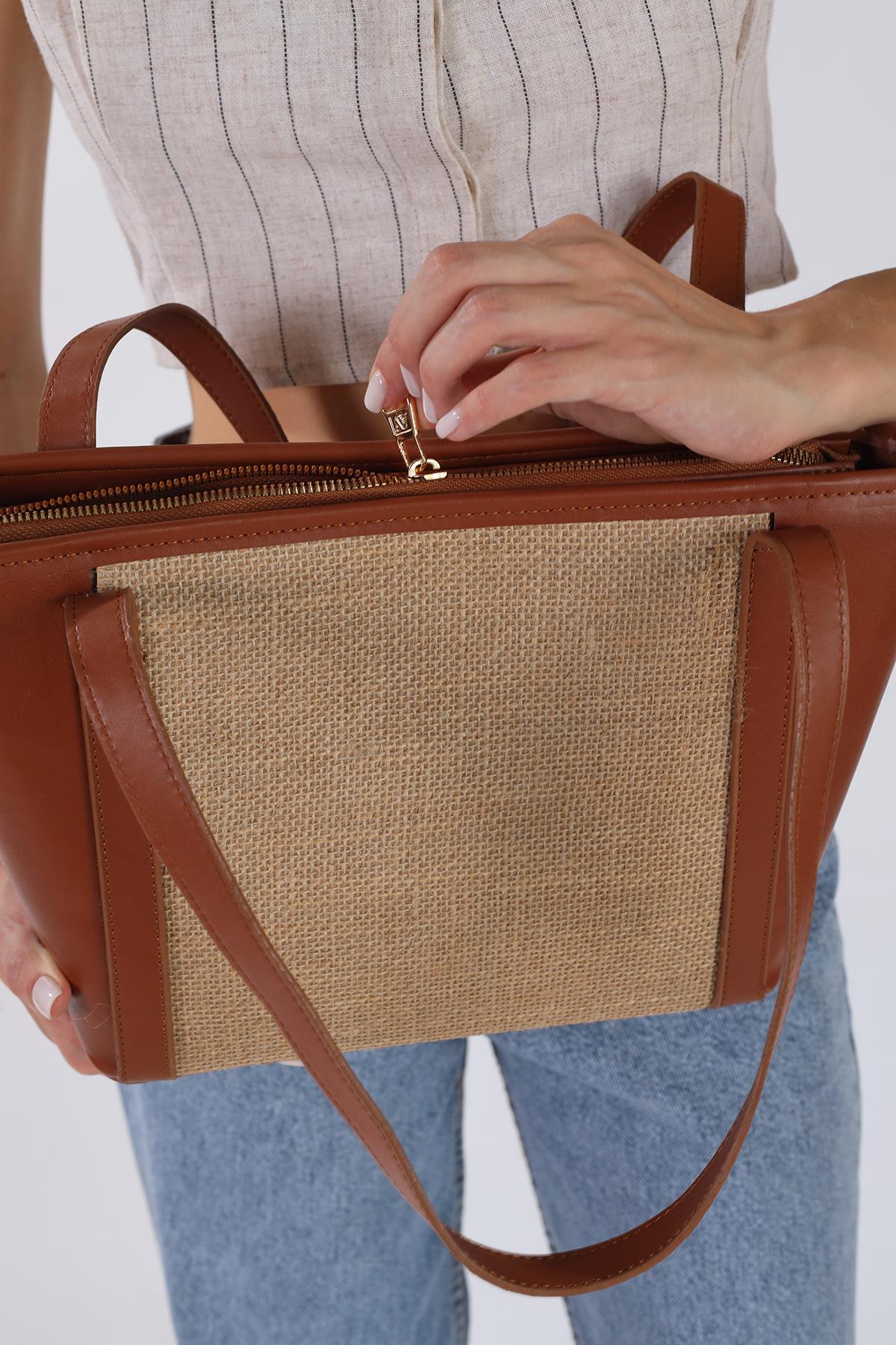 Taba Gövde Hasır Çanta 3017 - 5