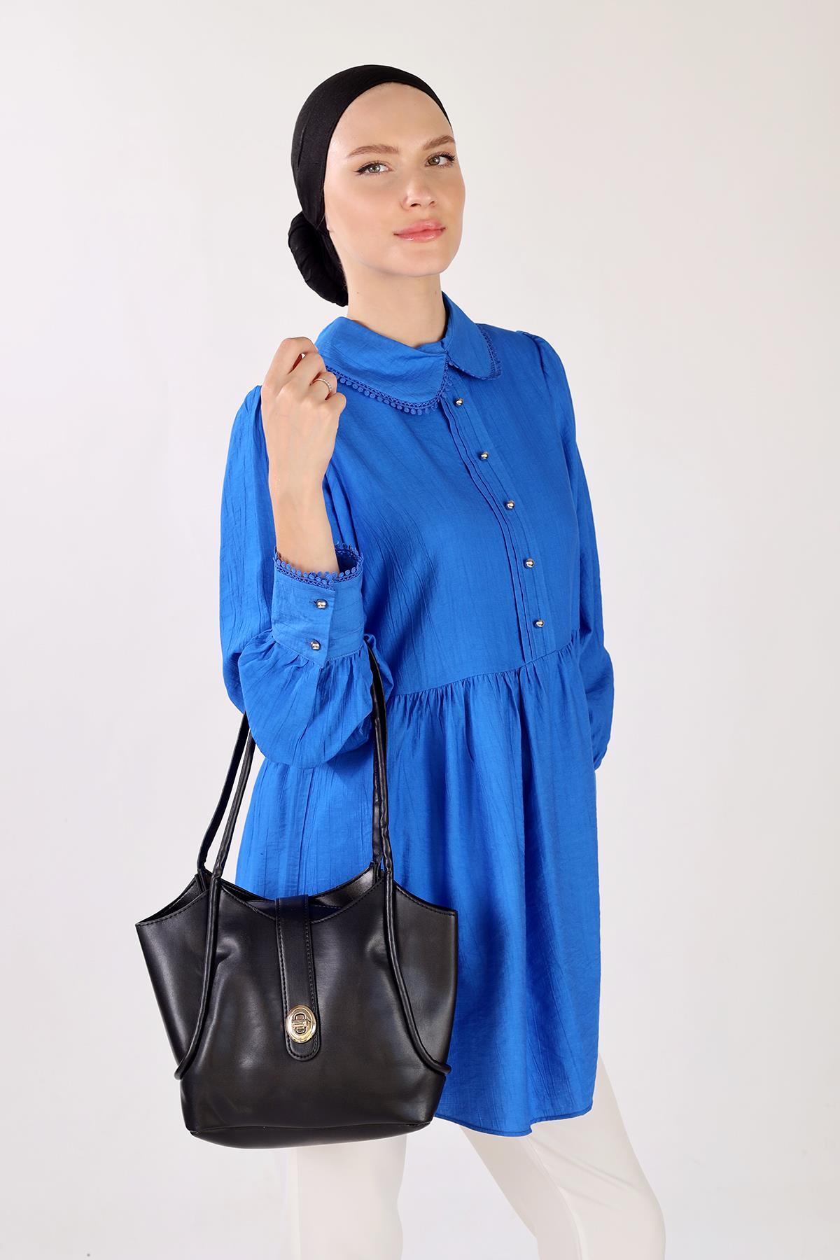 Siyah Toka Kemerli Çanta 3018 - 4