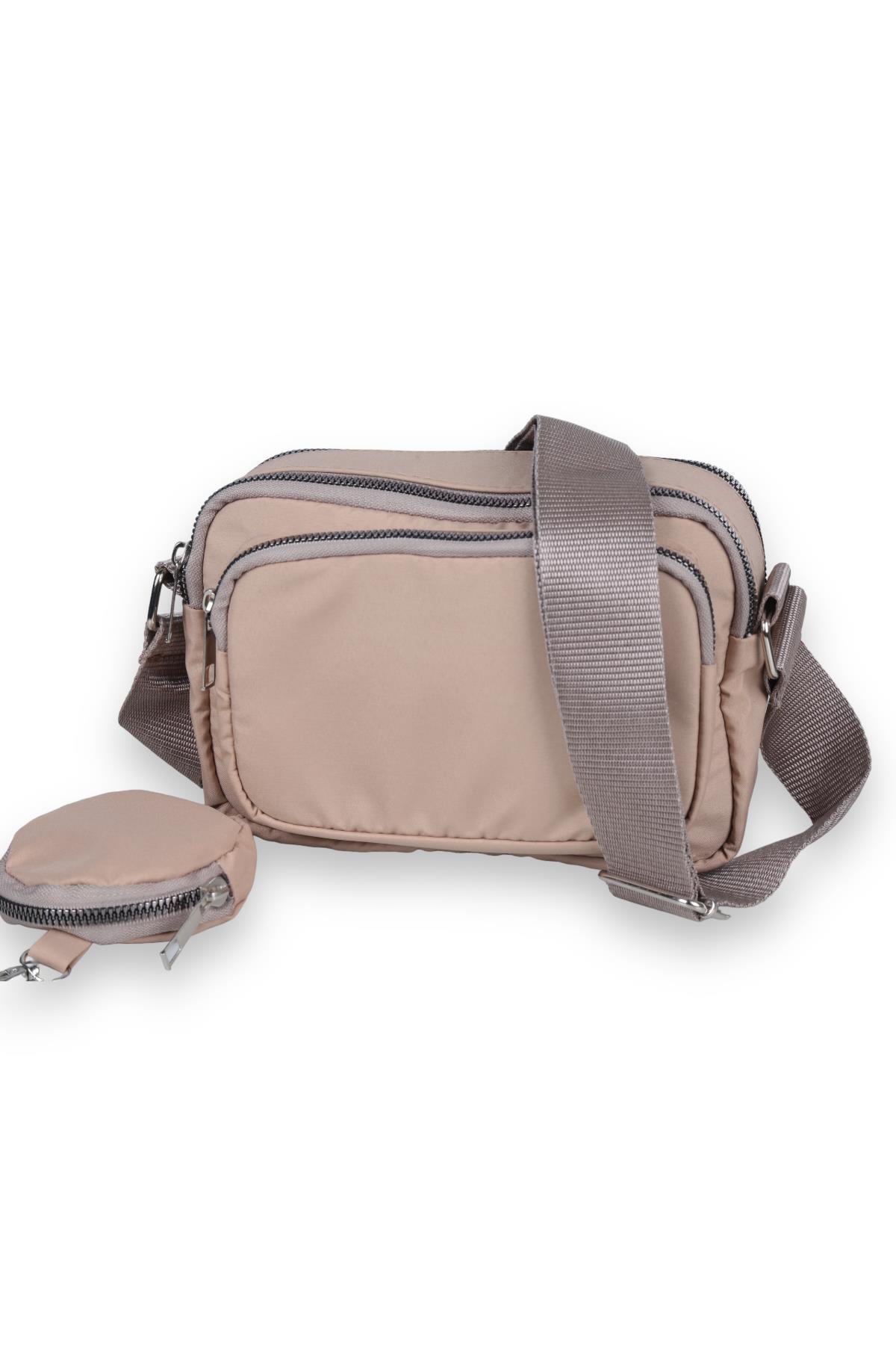 3019 Cüzdanlı Bondıt Çanta Bej - 1