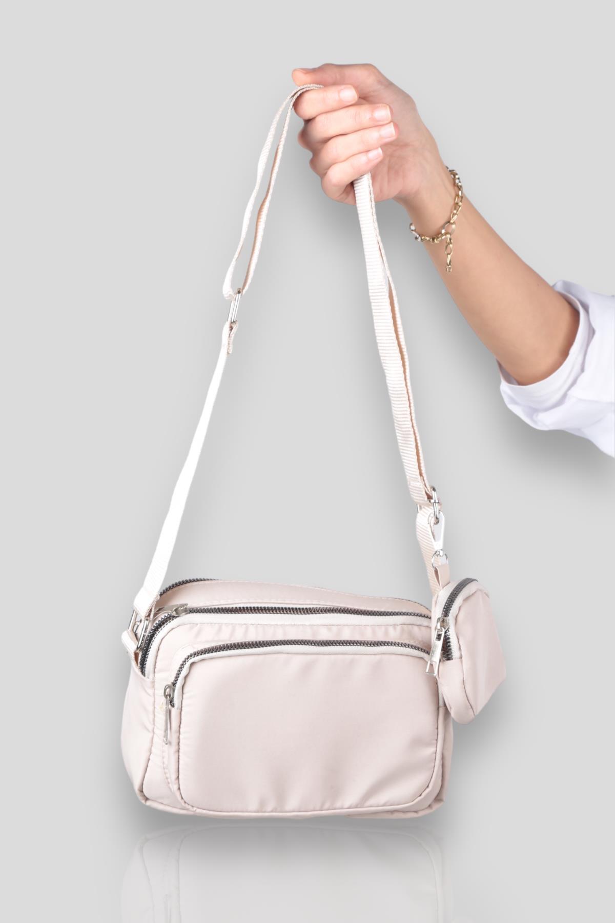 3019 Cüzdanlı Bondıt Çanta Krem - 2