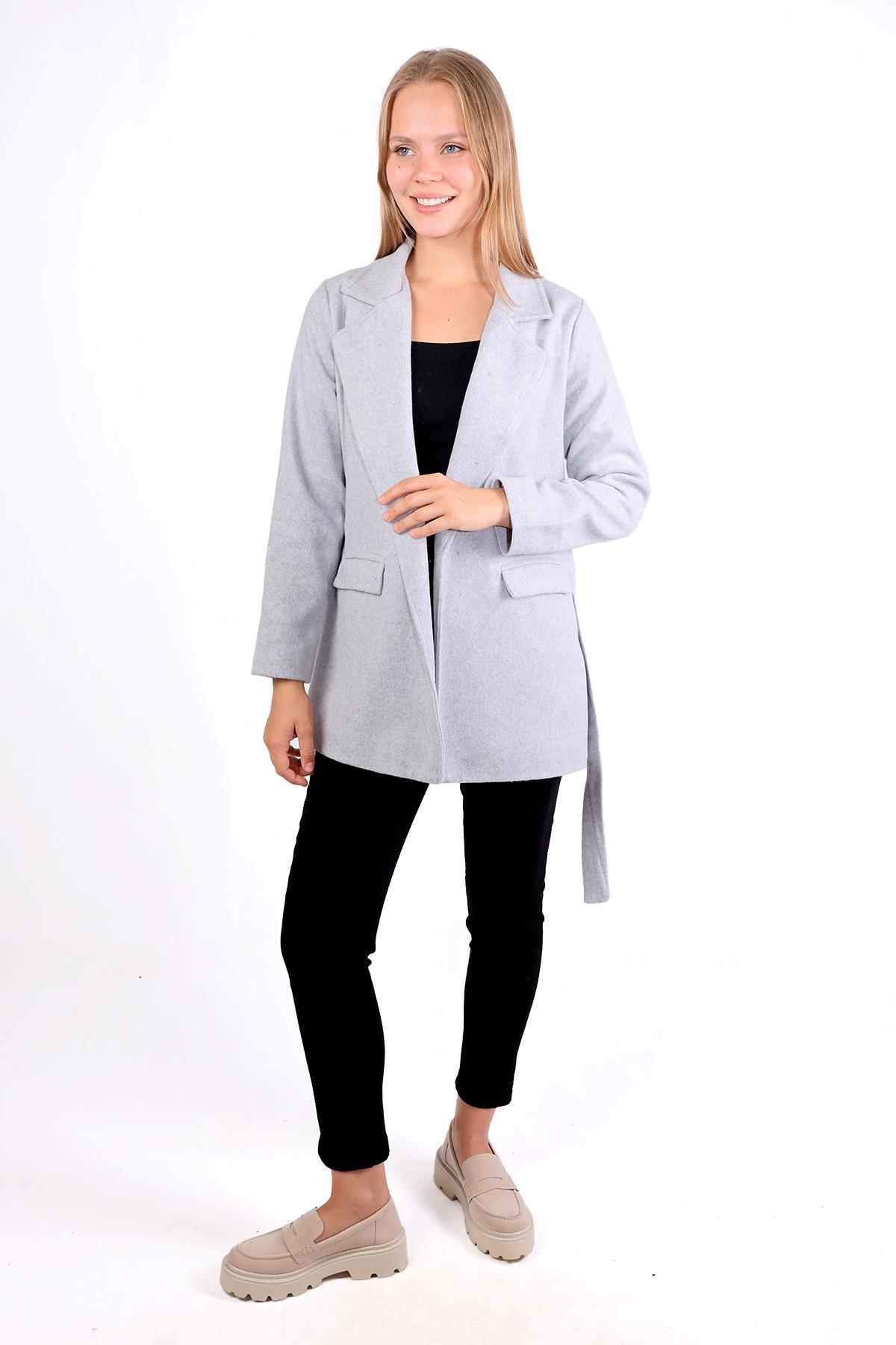 3021A Ön Çift Cepli Kaban Gri - 2