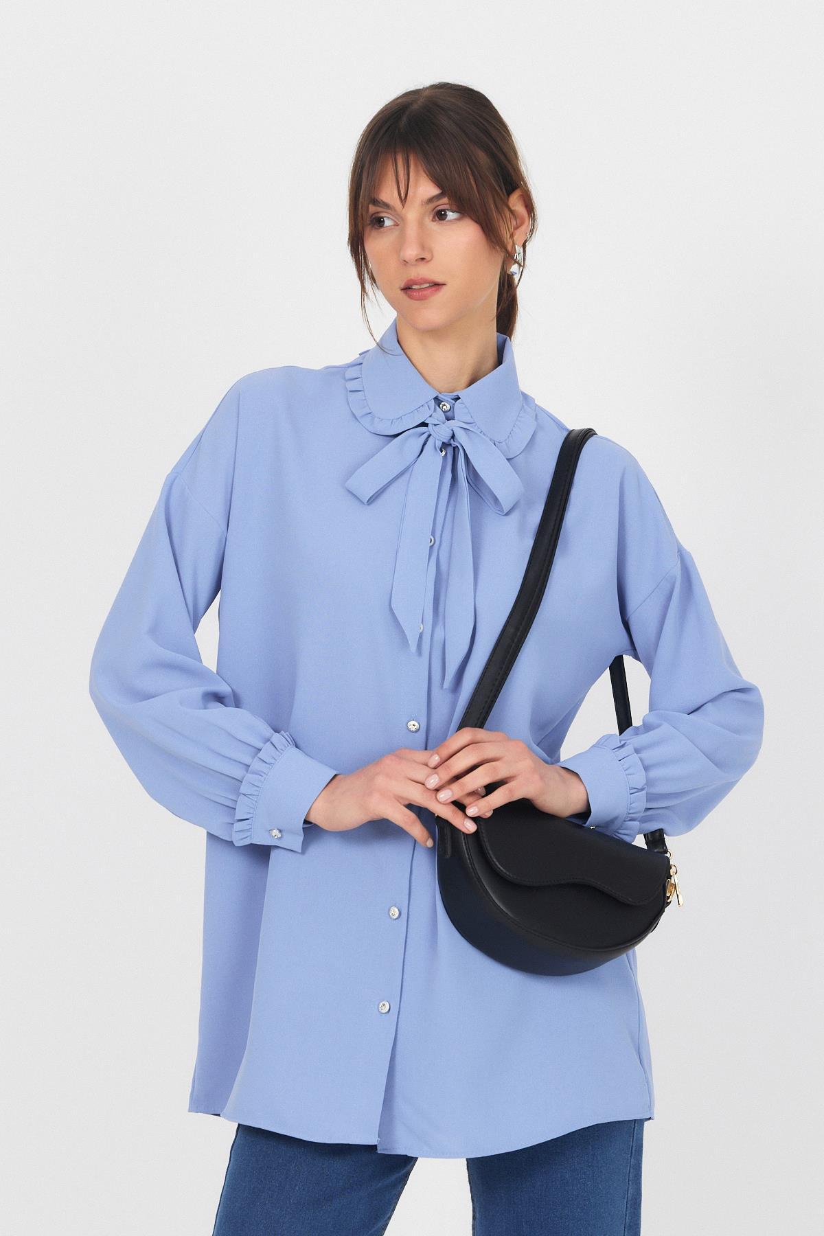 Siyah Kapak Detay Omuz Çantası 3024 - 8