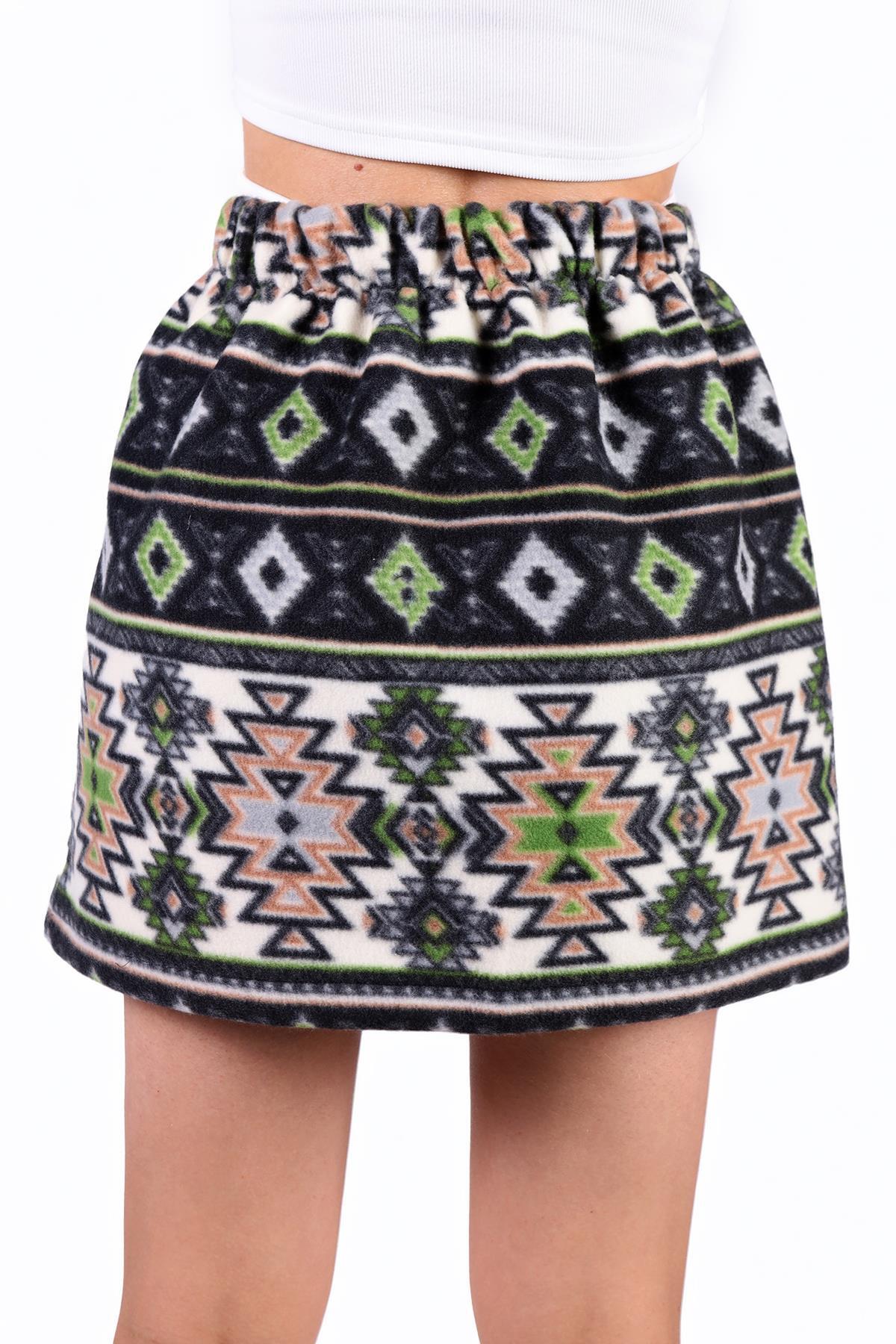 Siyah Desenli Etek 3027A - 5