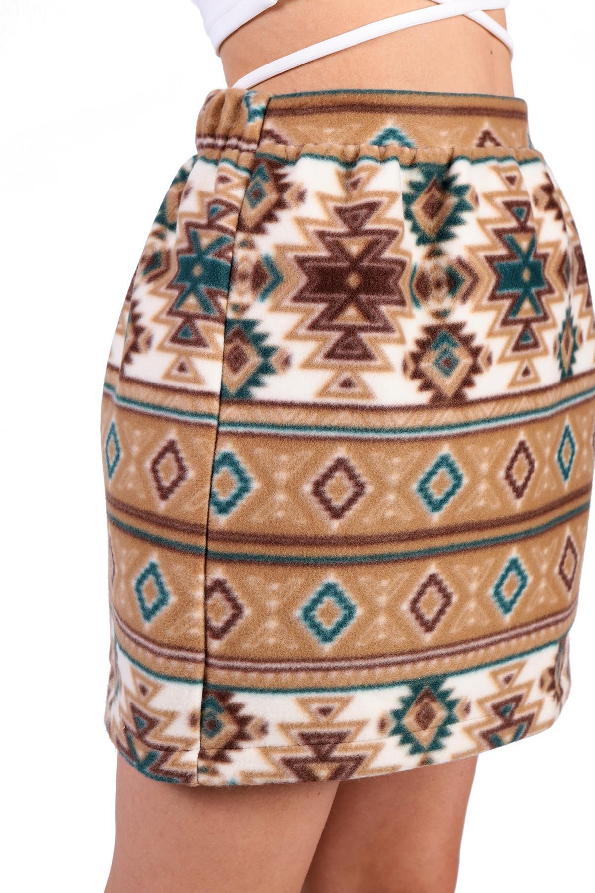 Vizon Desenli Etek 3027A - 6