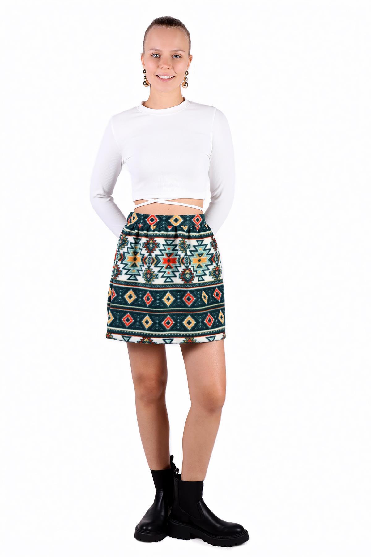 Zümrüt Desenli Etek 3027A - 1