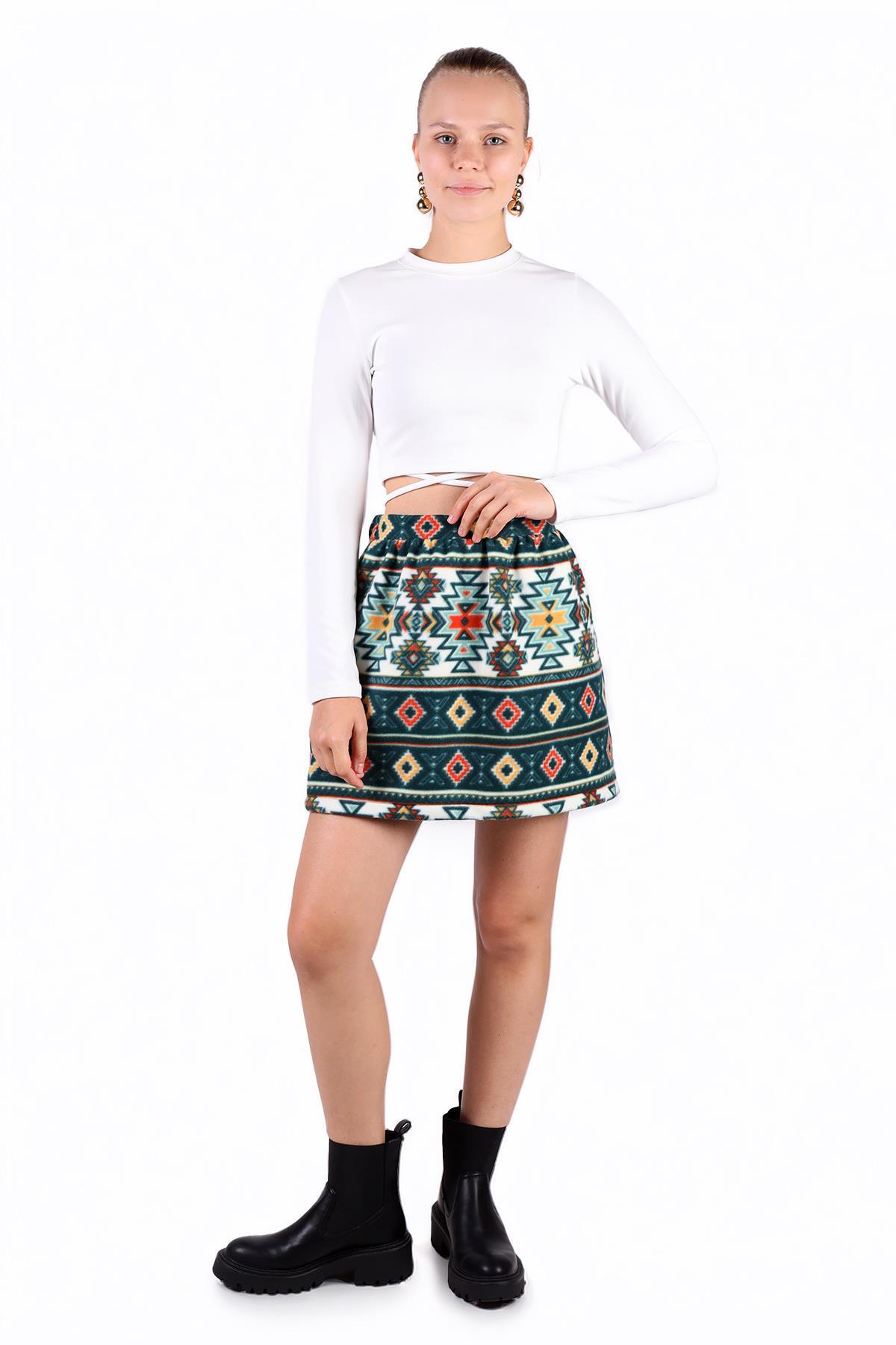 Zümrüt Desenli Etek 3027A - 7