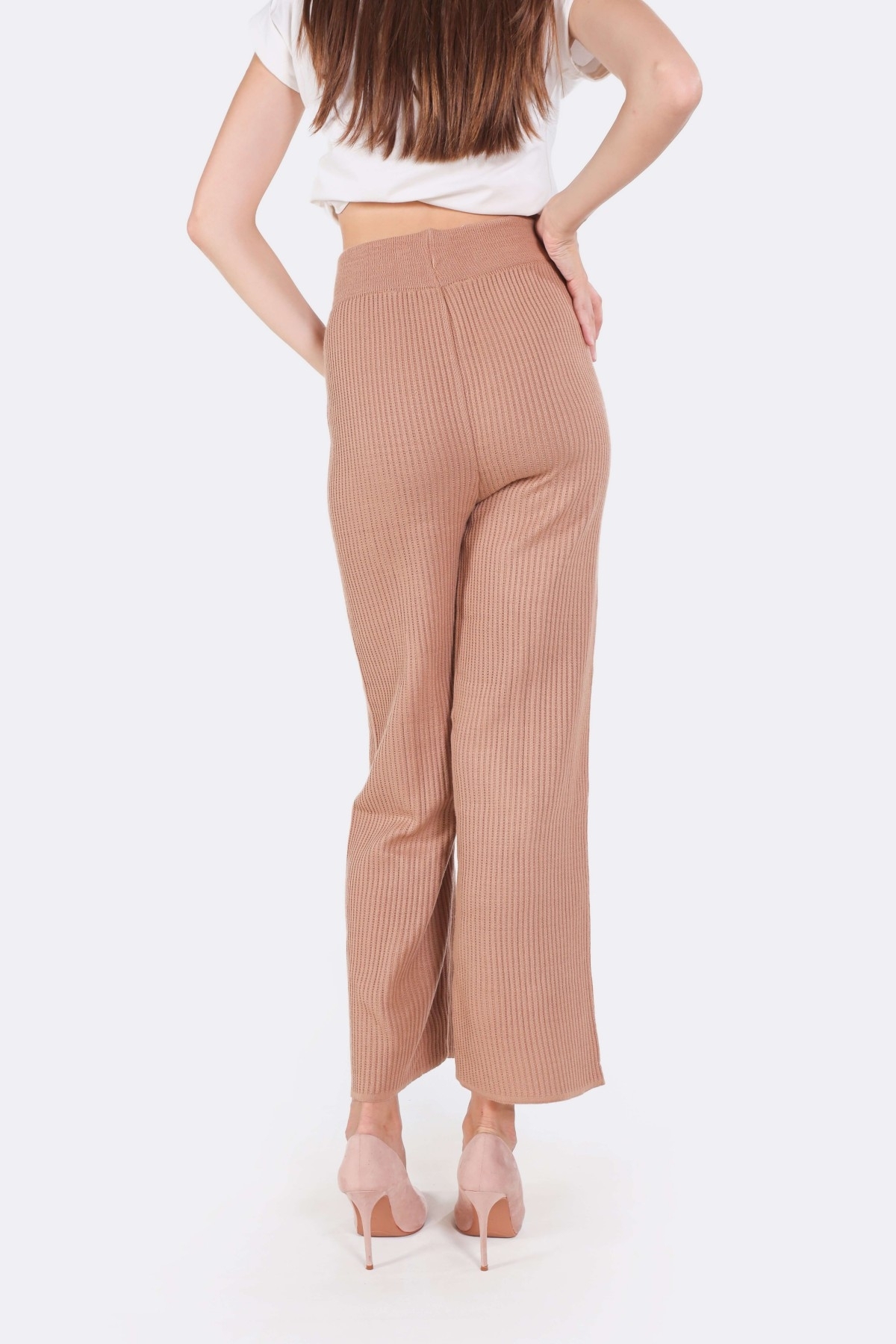 Camel Geniş Paça Triko Pantolon 3028 - 4
