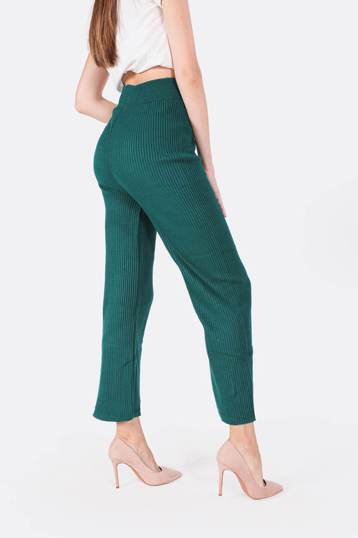 Nefti Geniş Paça Triko Pantolon 3028 - 3