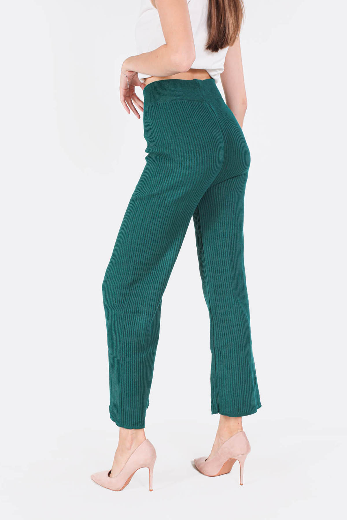 Nefti Geniş Paça Triko Pantolon 3028 - 4