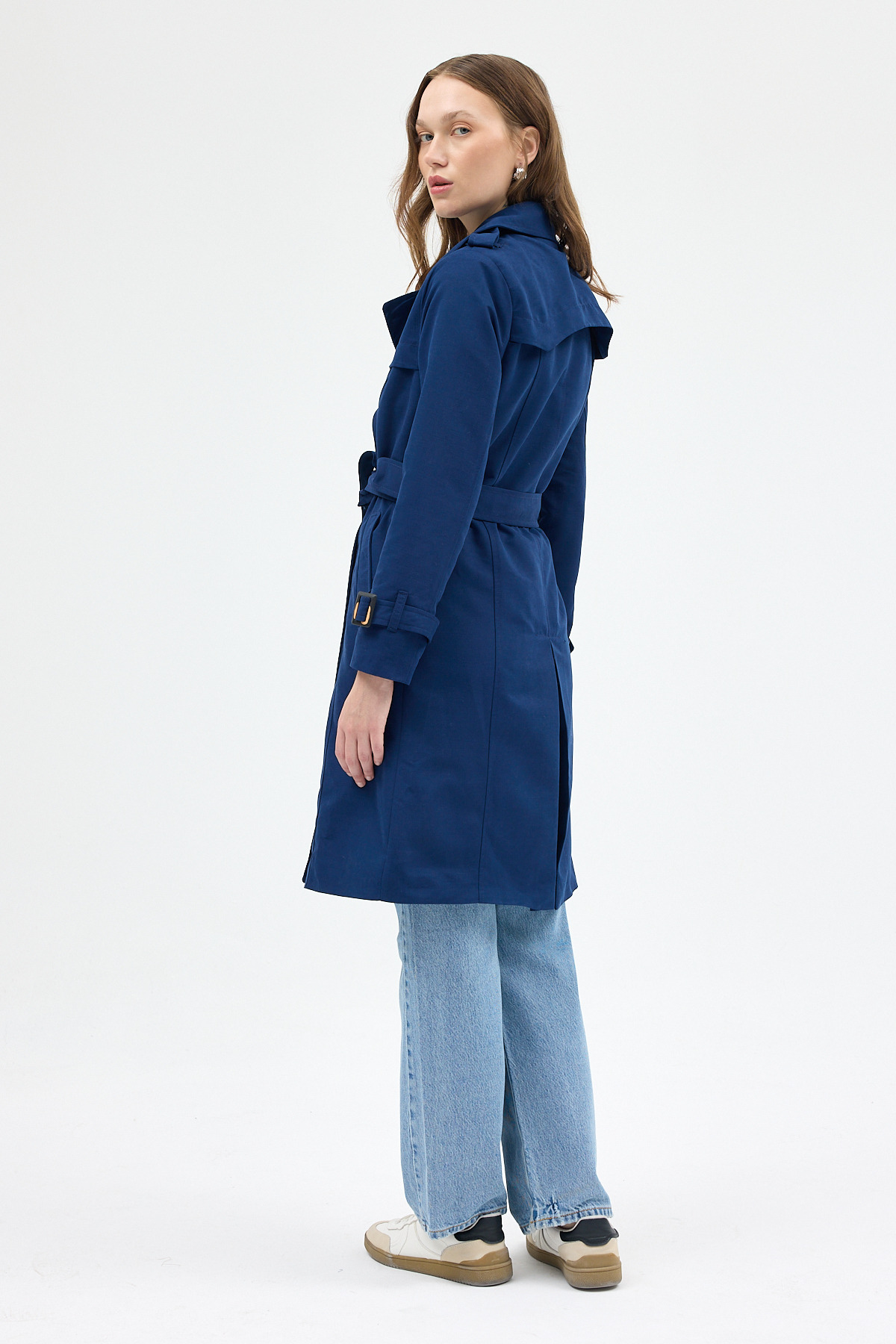 Laci Kruvaze Kuşaklı Kadın Trençkot 3033A - 5