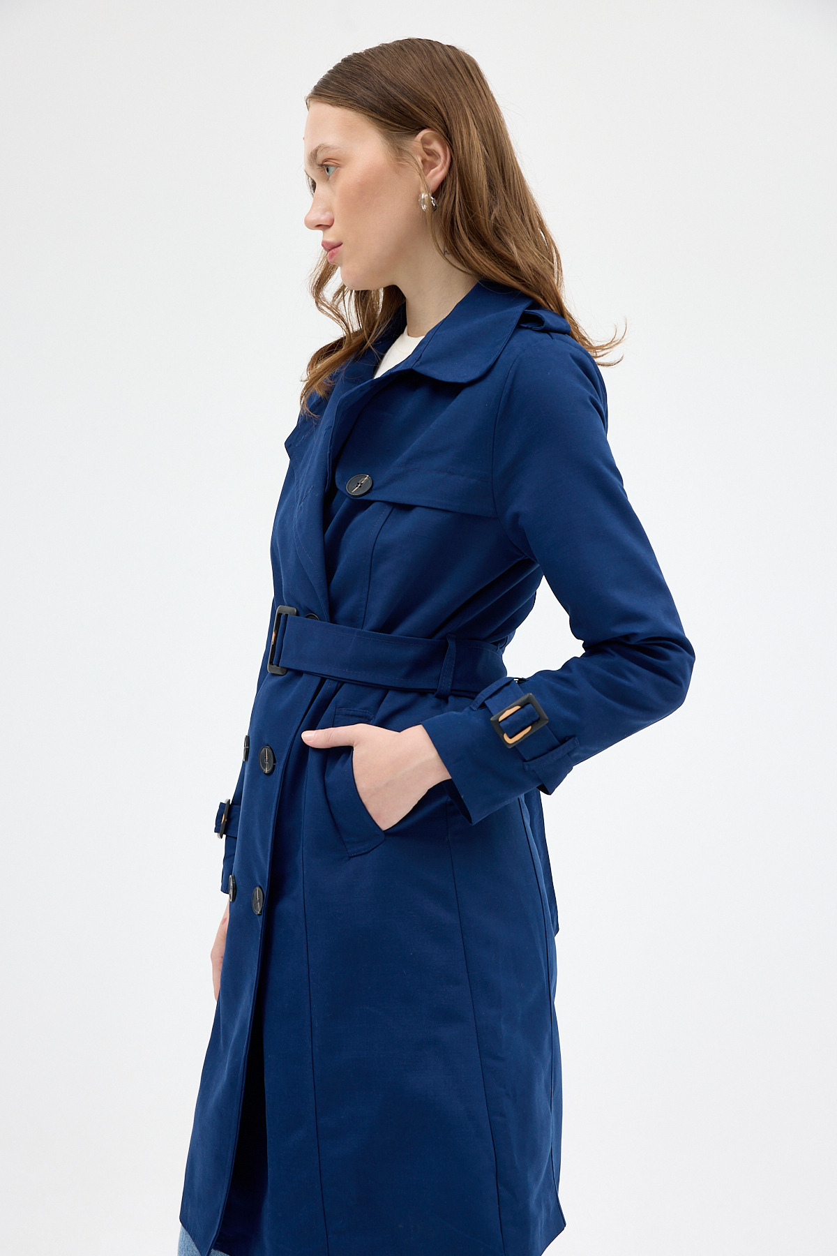 Laci Kruvaze Kuşaklı Kadın Trençkot 3033A - RAYS