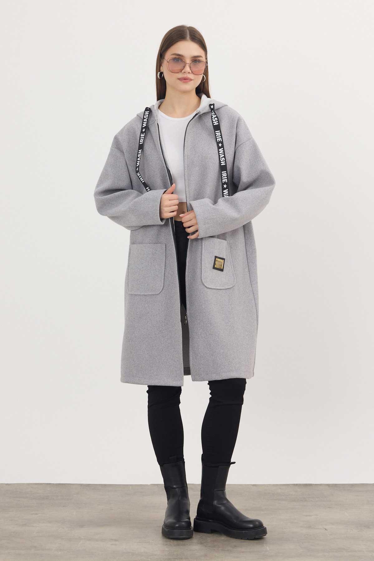 Gri Astarsız Kaşe Hırka 3049A 