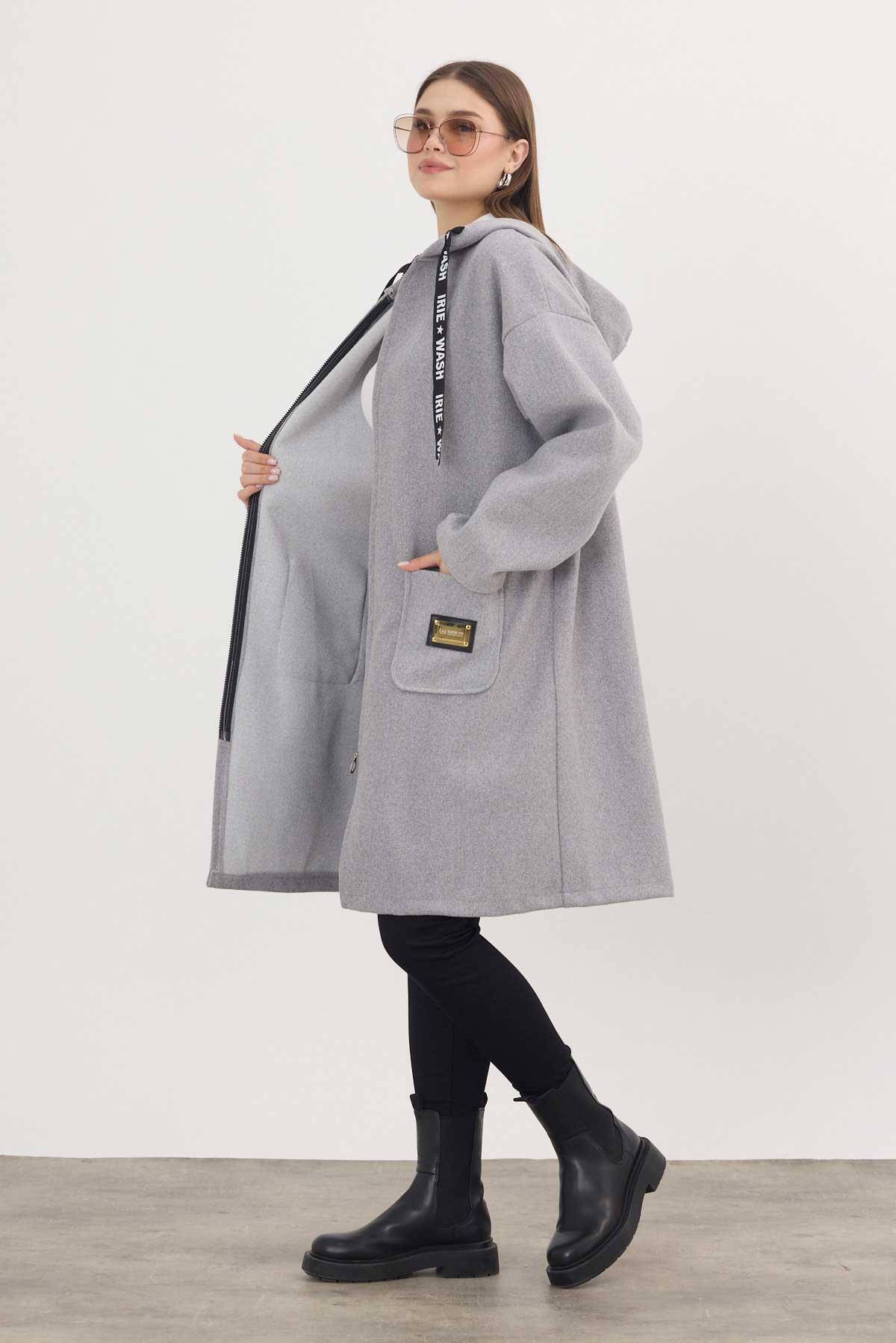 Gri Astarsız Kaşe Hırka 3049A - 4