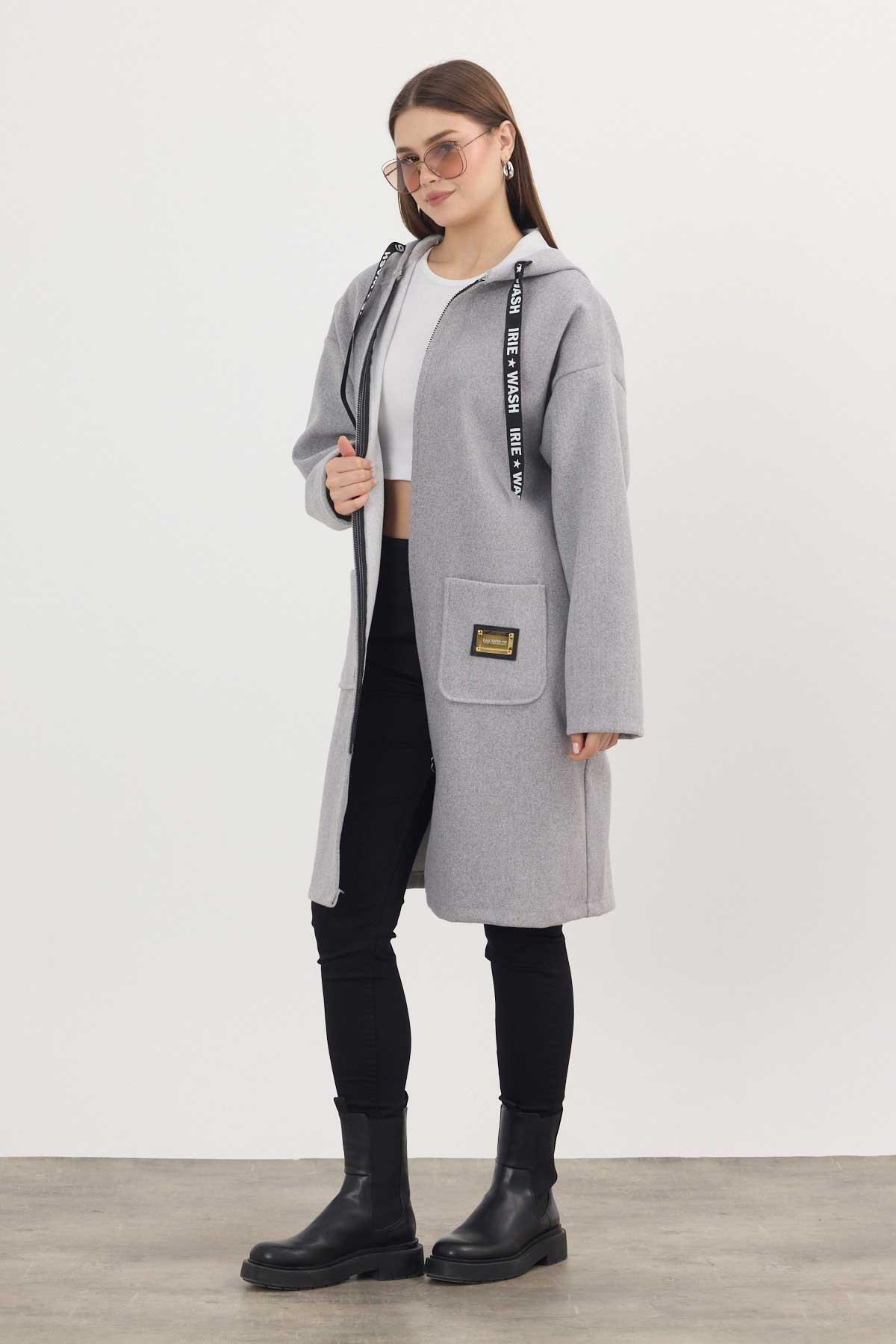 Gri Astarsız Kaşe Hırka 3049A - 7