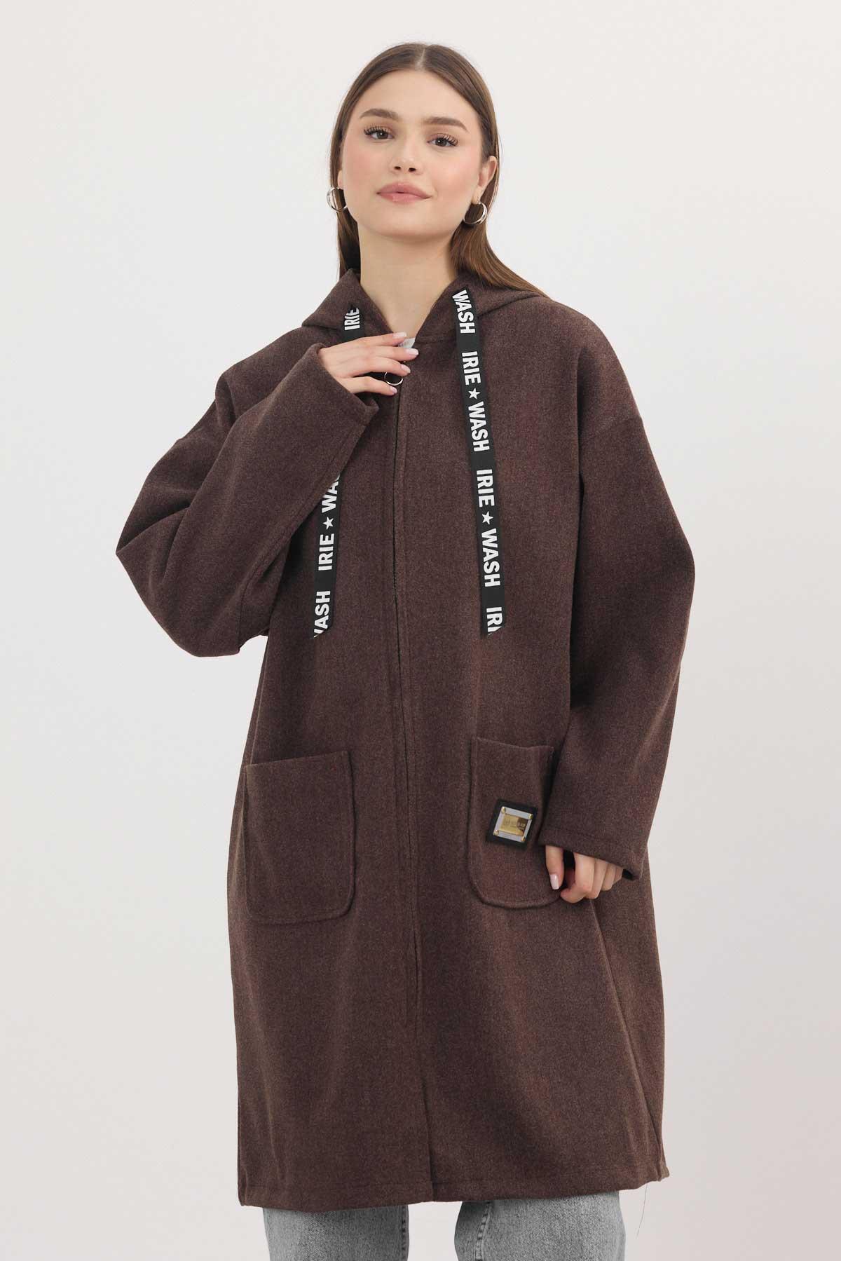 Kahve Astarsız Kaşe Hırka 3049A - 2