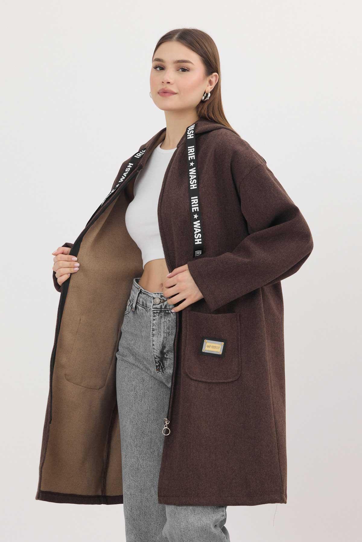 Kahve Astarsız Kaşe Hırka 3049A - 4