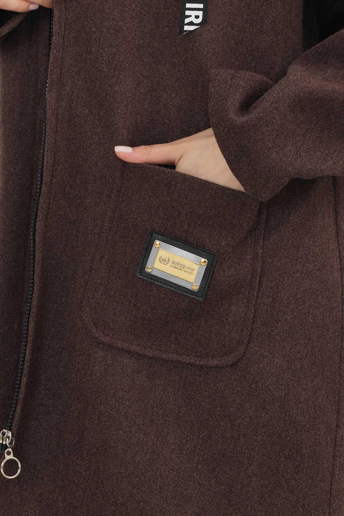 Kahve Astarsız Kaşe Hırka 3049A - 5