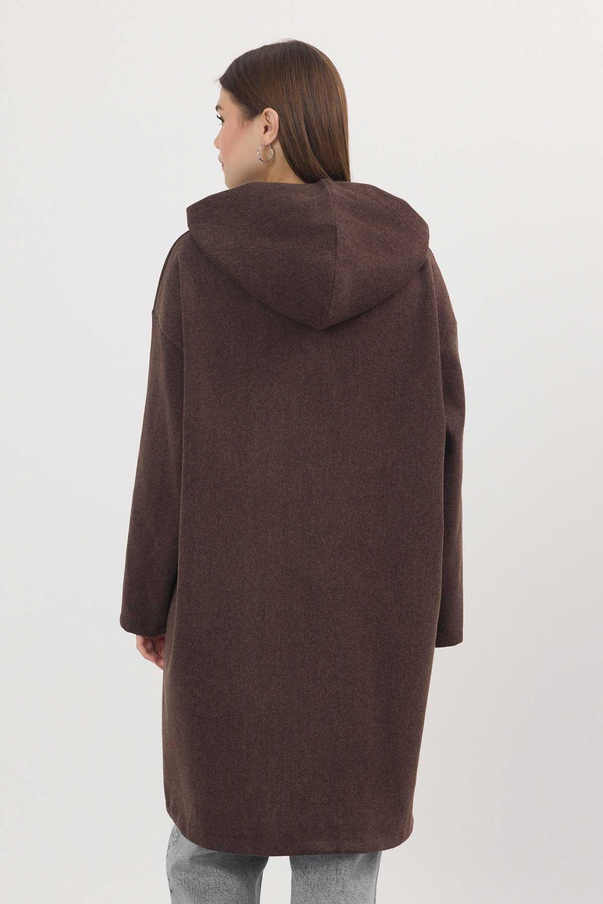 Kahve Astarsız Kaşe Hırka 3049A - 6