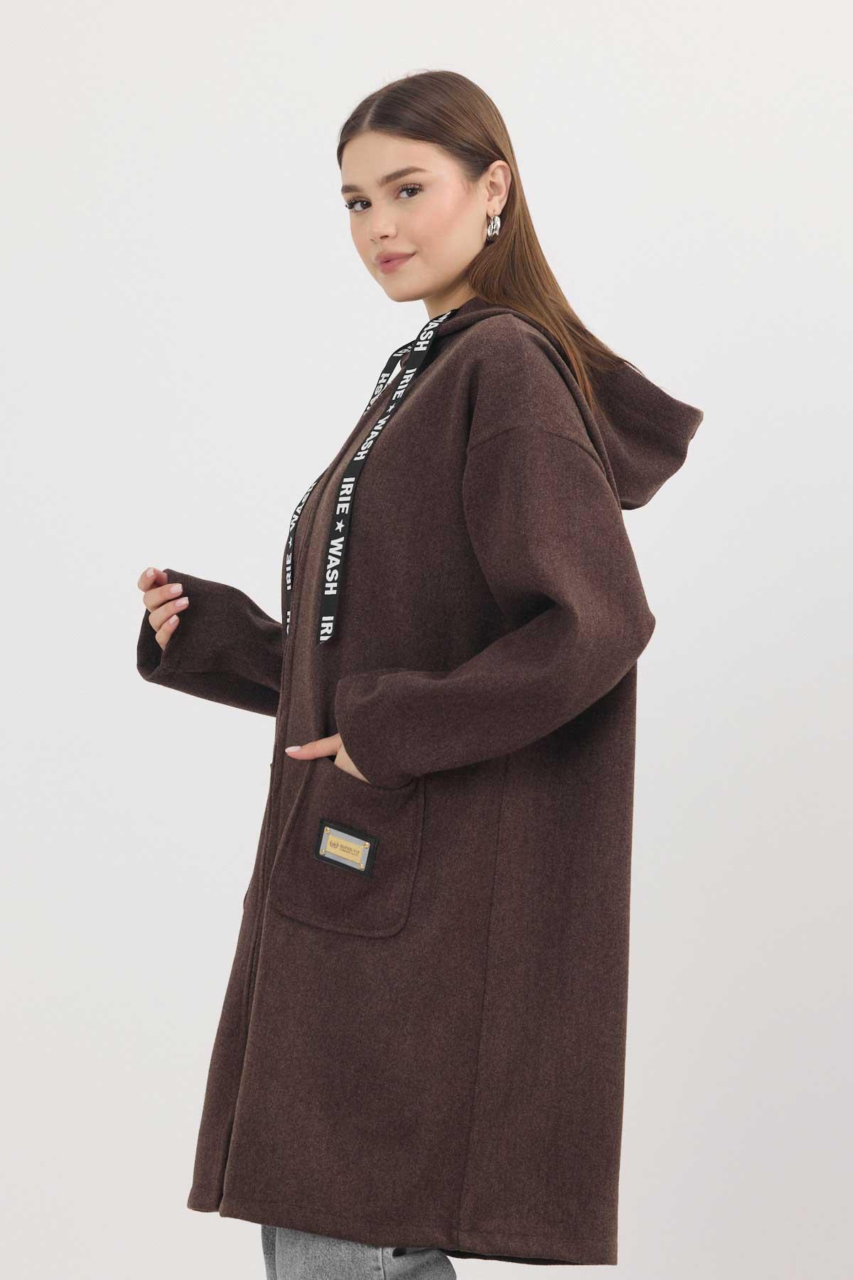 Kahve Astarsız Kaşe Hırka 3049A - 7