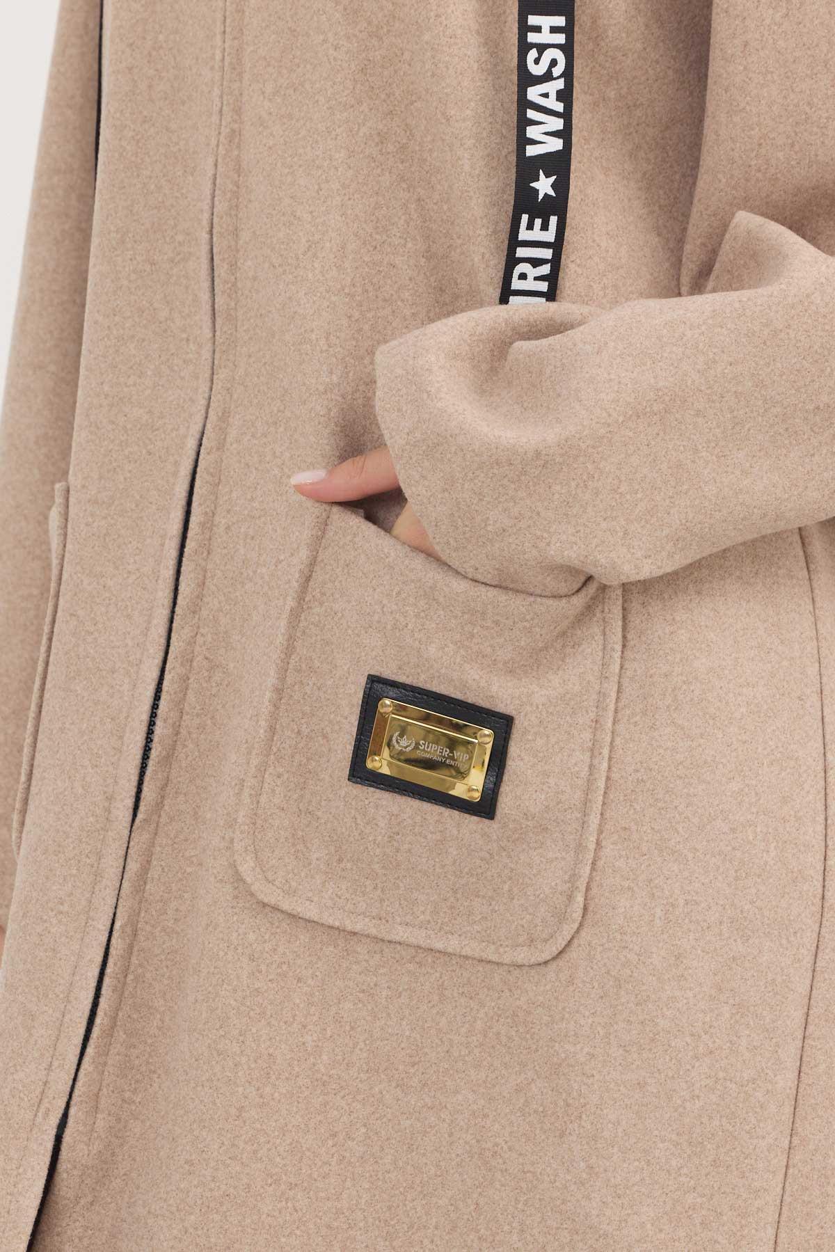 Koyu Taş Astarsız Kaşe Hırka 3049A - 6